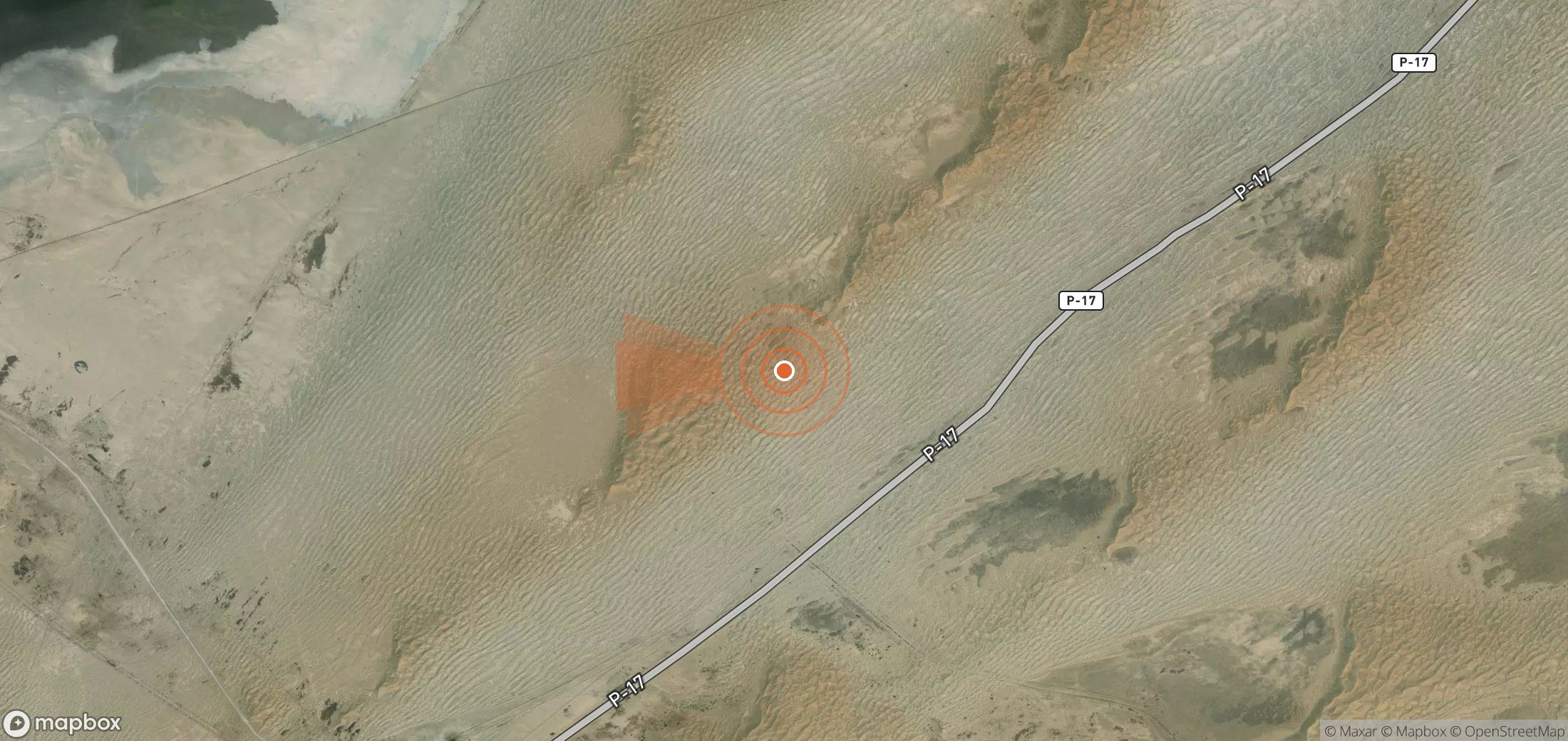 Mapa satelital de plumas de metano en Turkmenistán