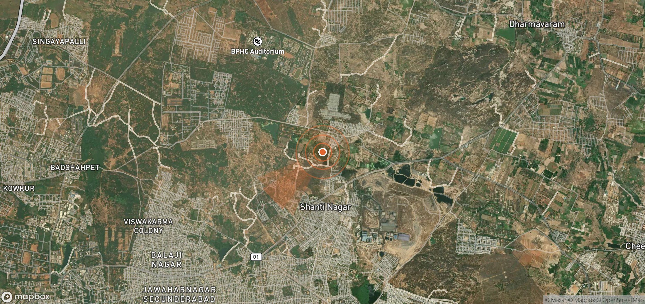 Satellite map of methane plume locations in India