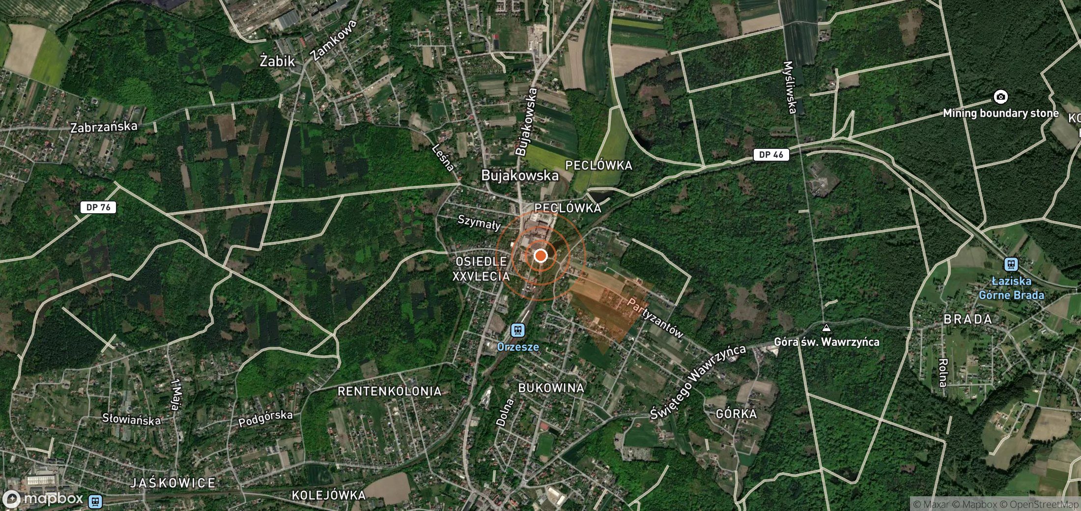 Mapa satelital de plumas de metano en Polonia