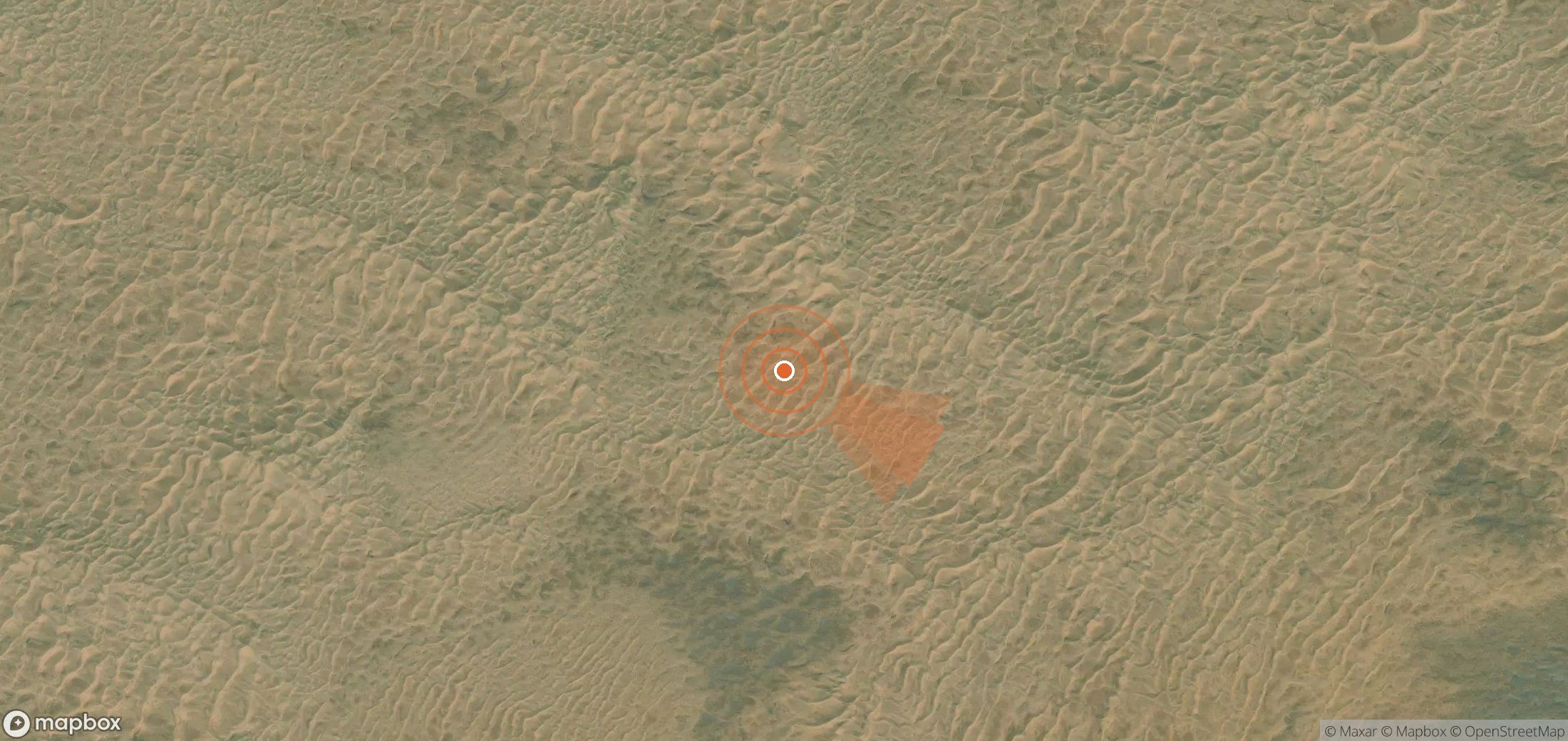 Satellite map of methane plume locations in China
