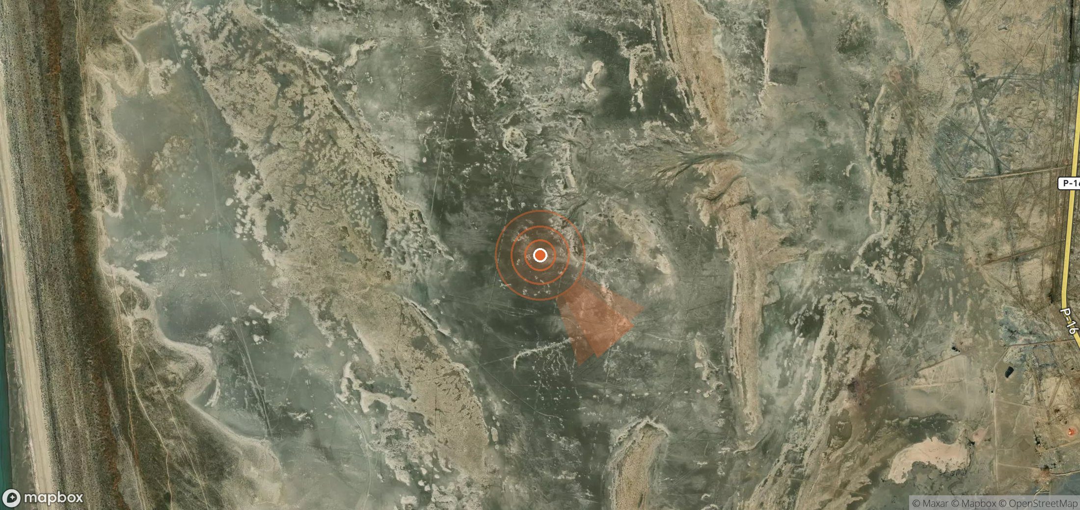 Satellite map of methane plume locations in Turkmenistan