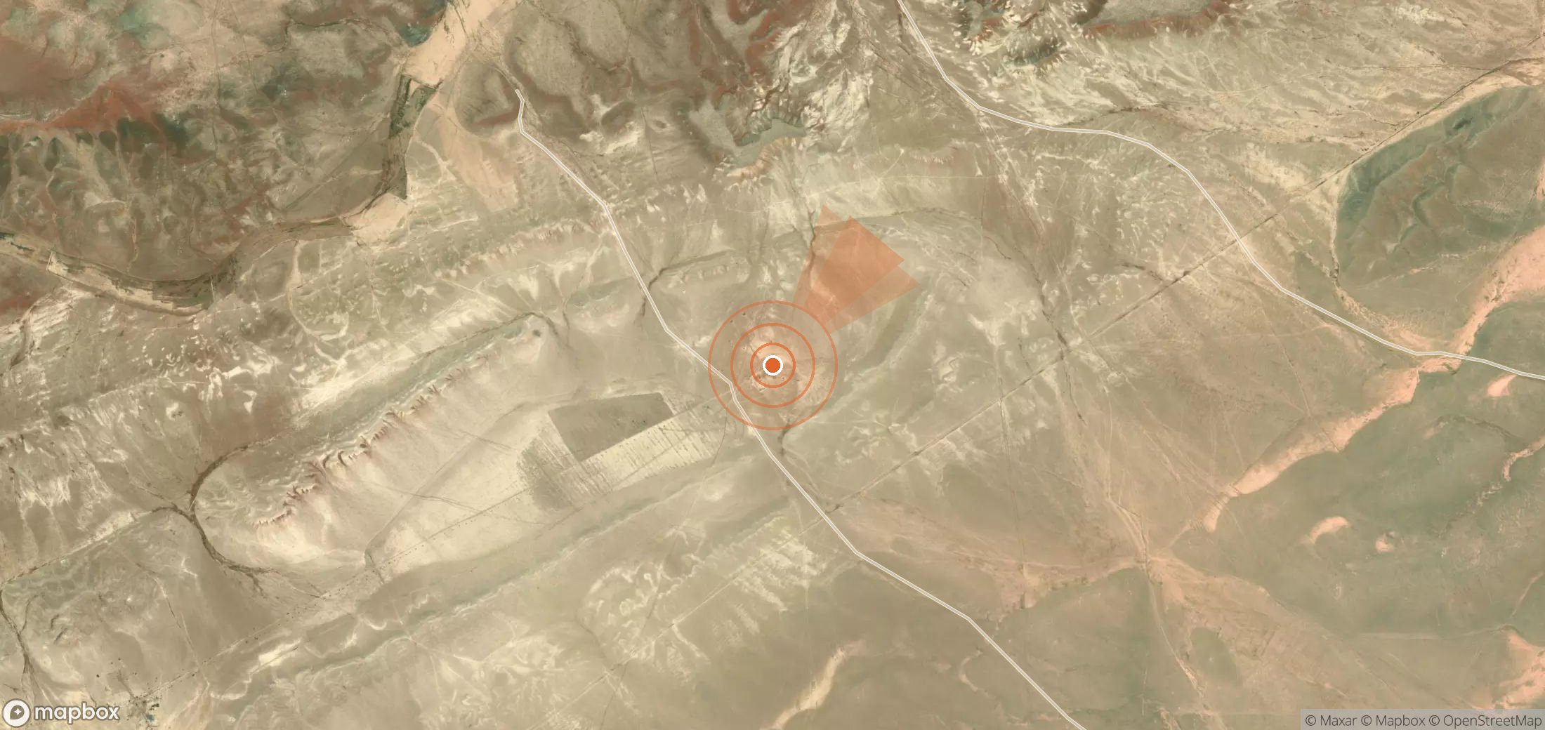 Satellite map of methane plume locations in Syria