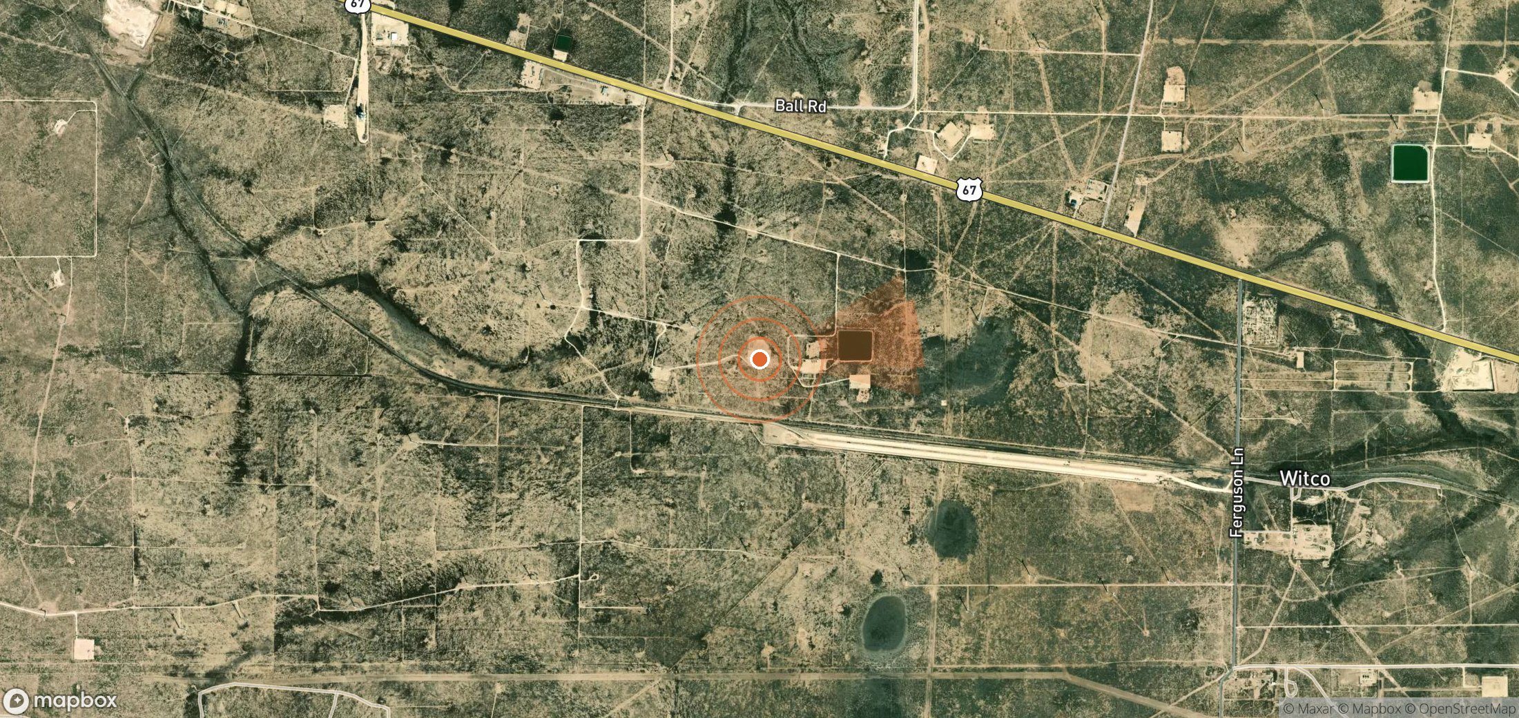Mapa satelital de plumas de metano en Estados Unidos