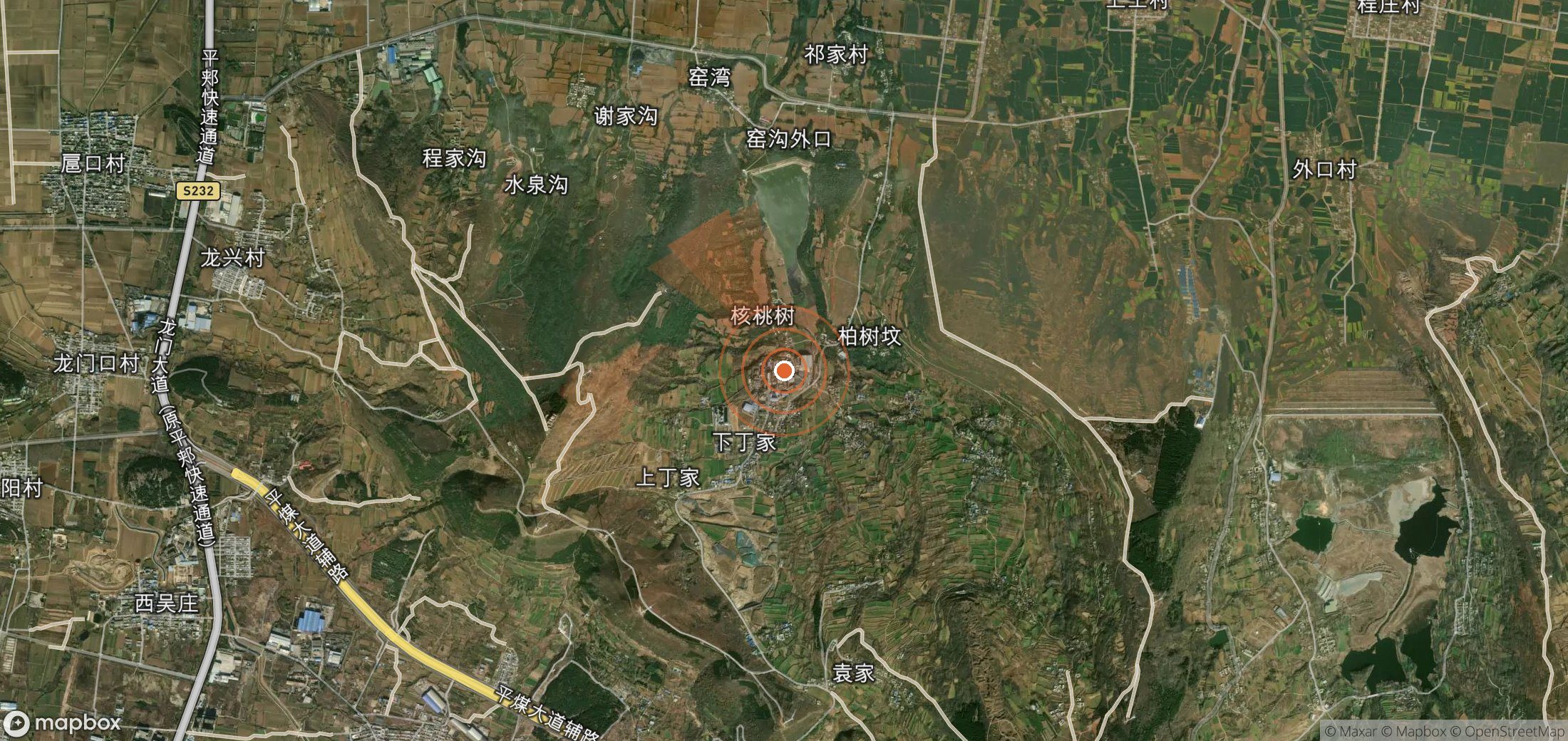 Satellite map of methane plume locations in China
