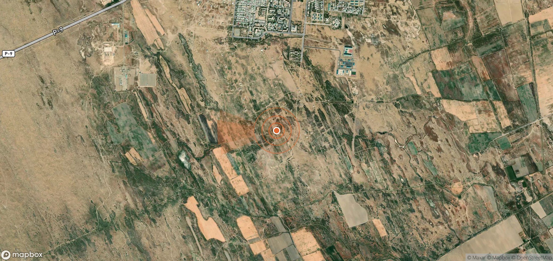 Satellite map of methane plume locations in Turkmenistan