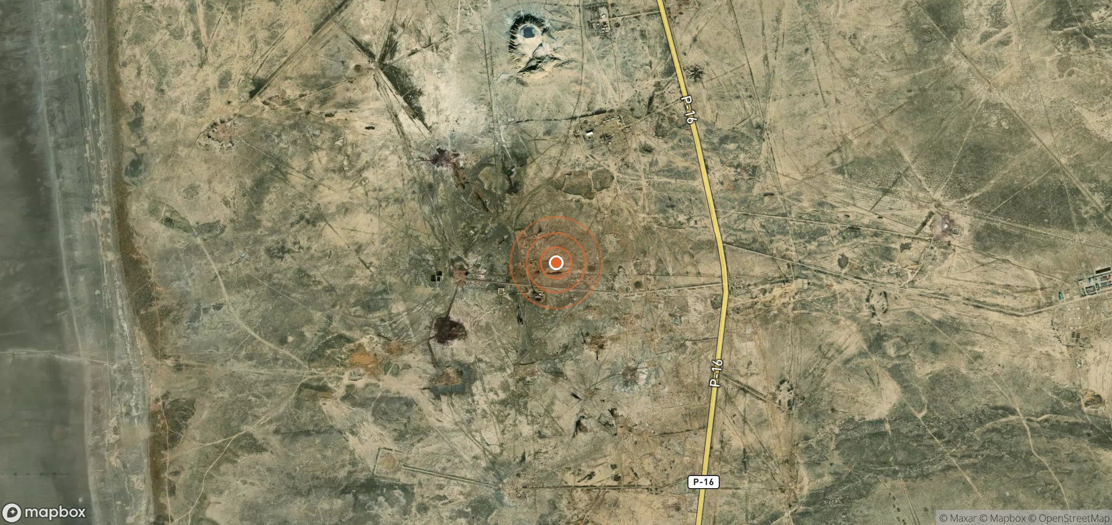 Satellite map of methane plume locations in Turkmenistan