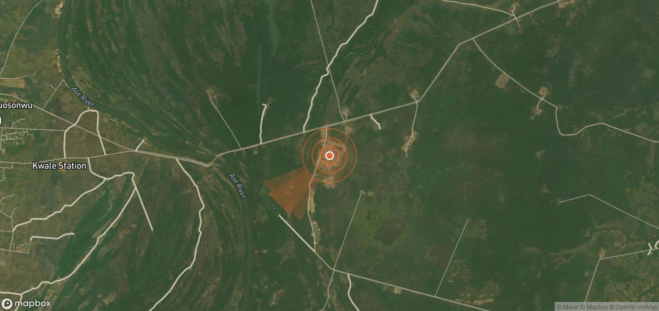 Mapa satelital de plumas de metano en Nigeria