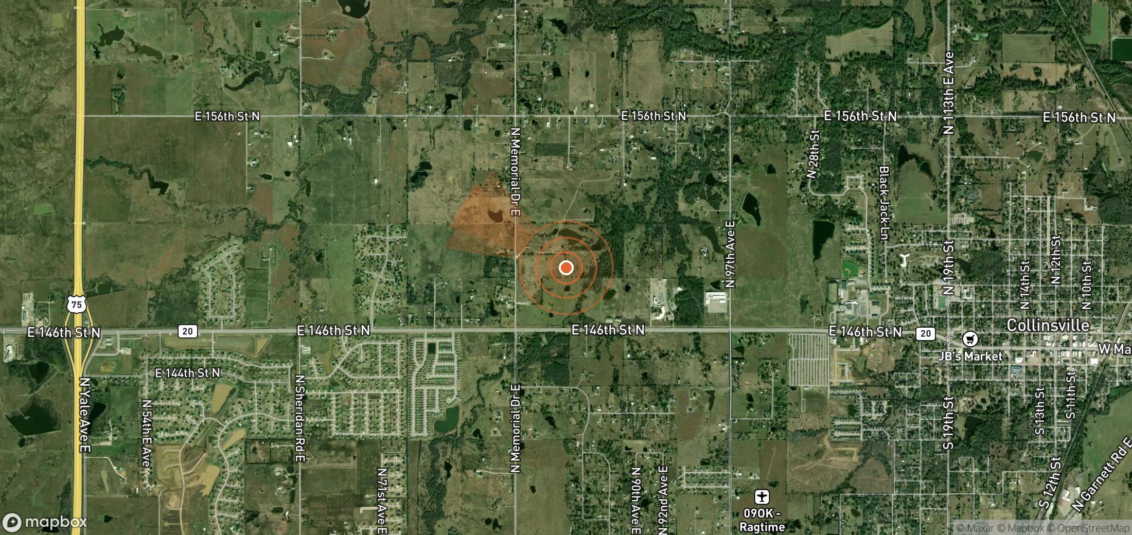Satellite map of methane plume locations in United States