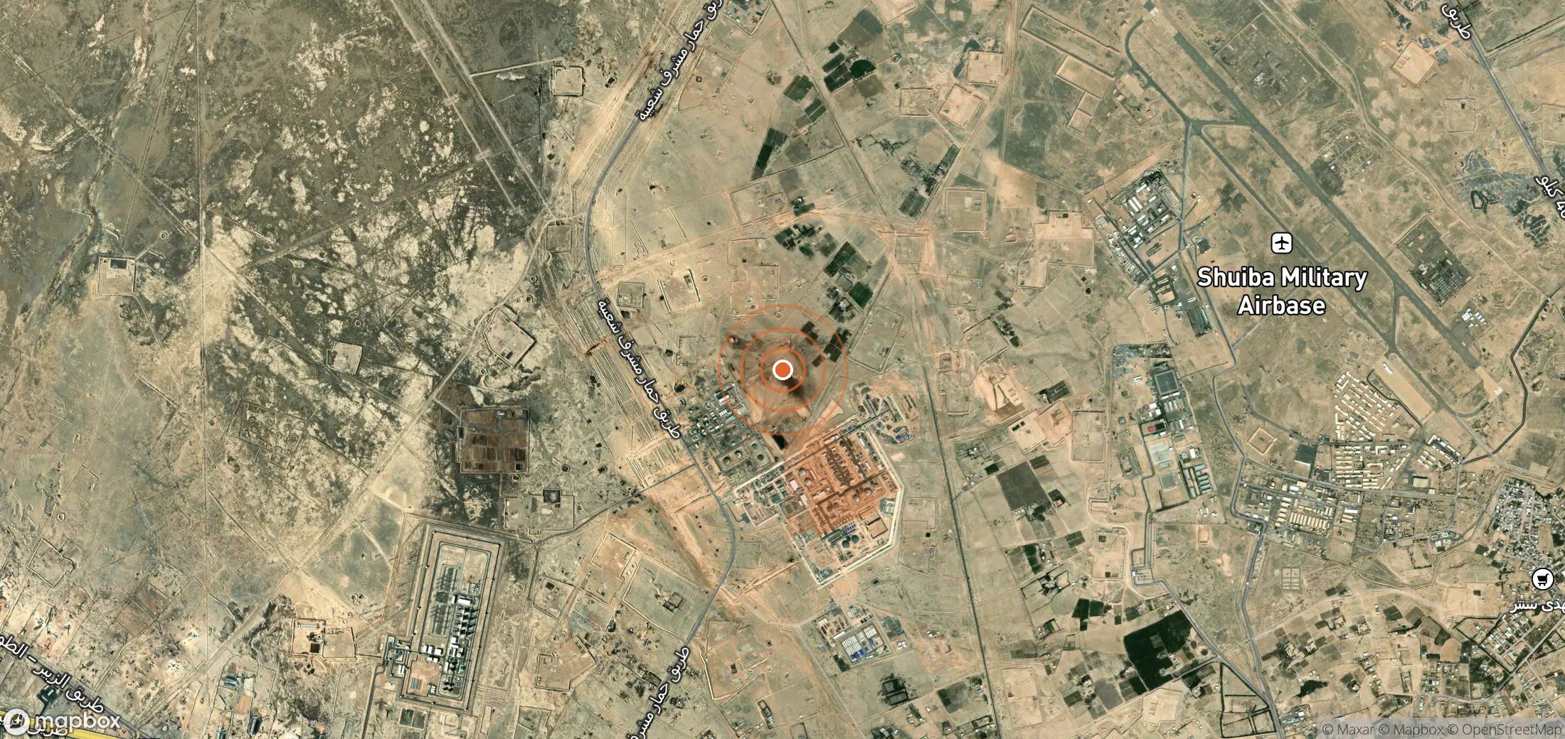 Satellite map of methane plume locations in Iraq