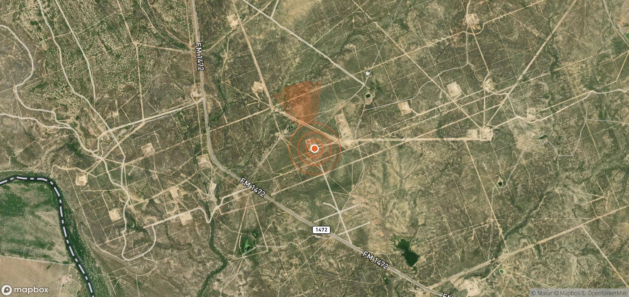 Satellite map of methane plume locations in United States