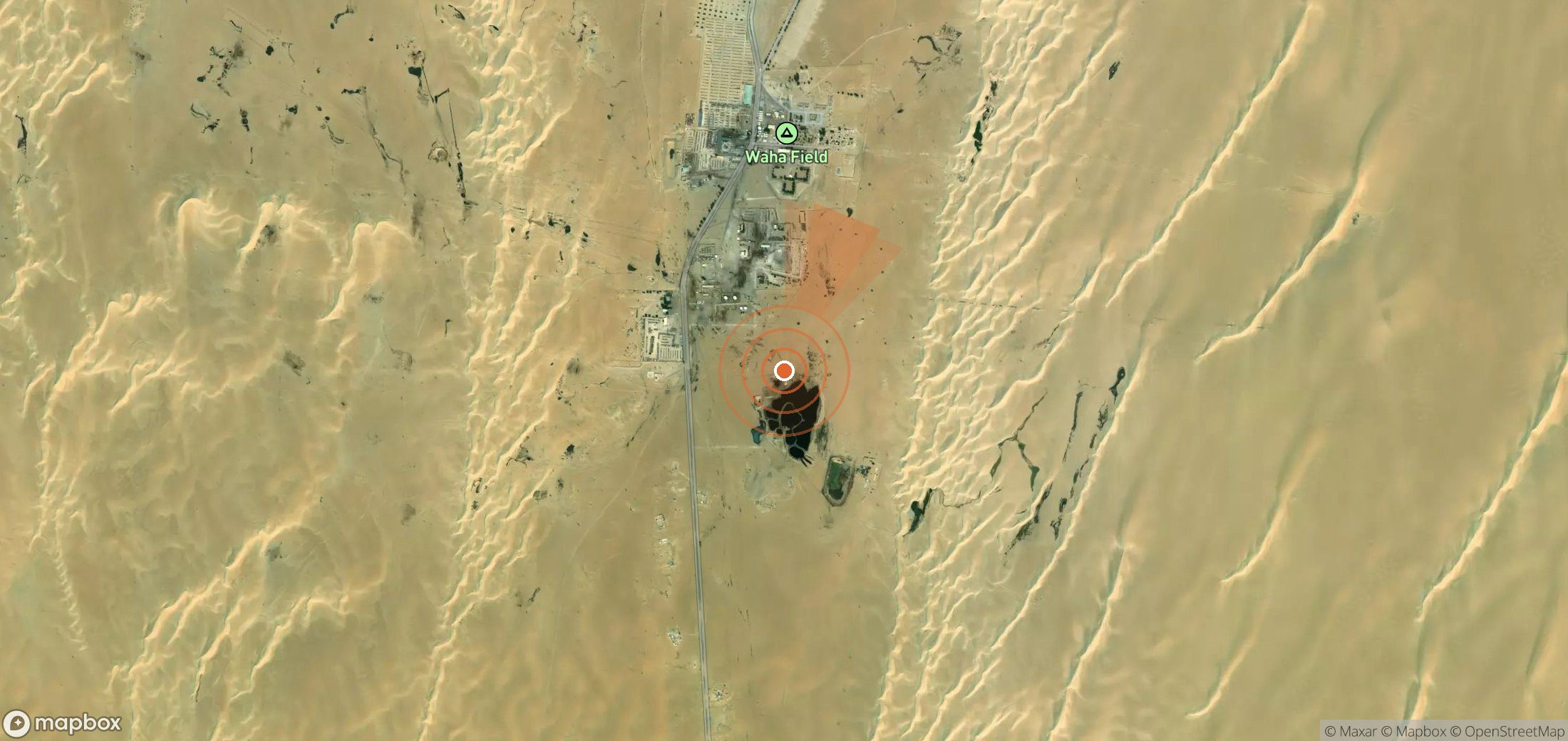 Mapa satelital de plumas de metano en Libia