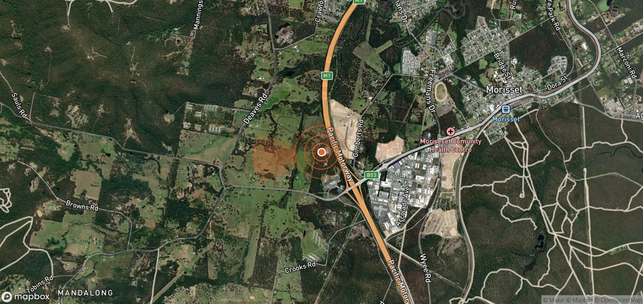 Satellite map of methane plume locations in Australia