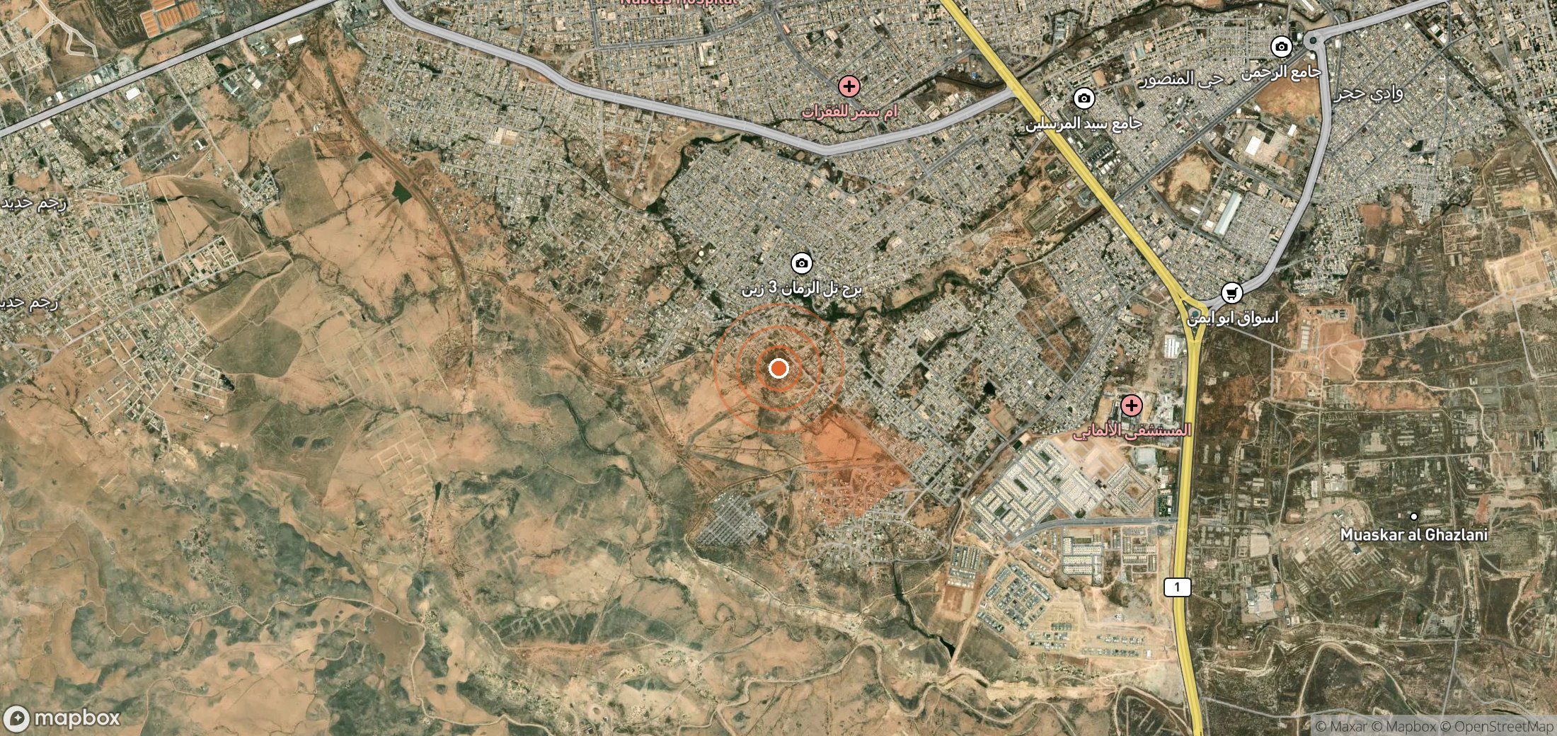 Satellite map of methane plume locations in Iraq