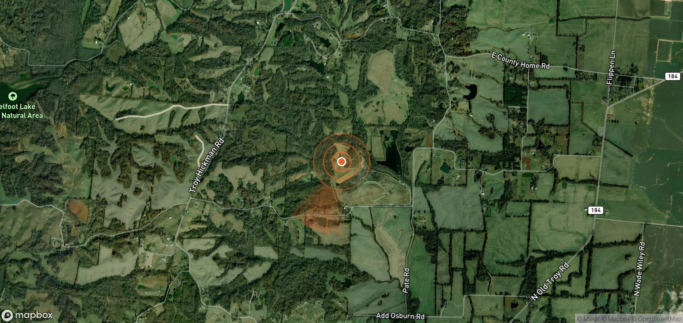 Satellite map of methane plume locations in United States