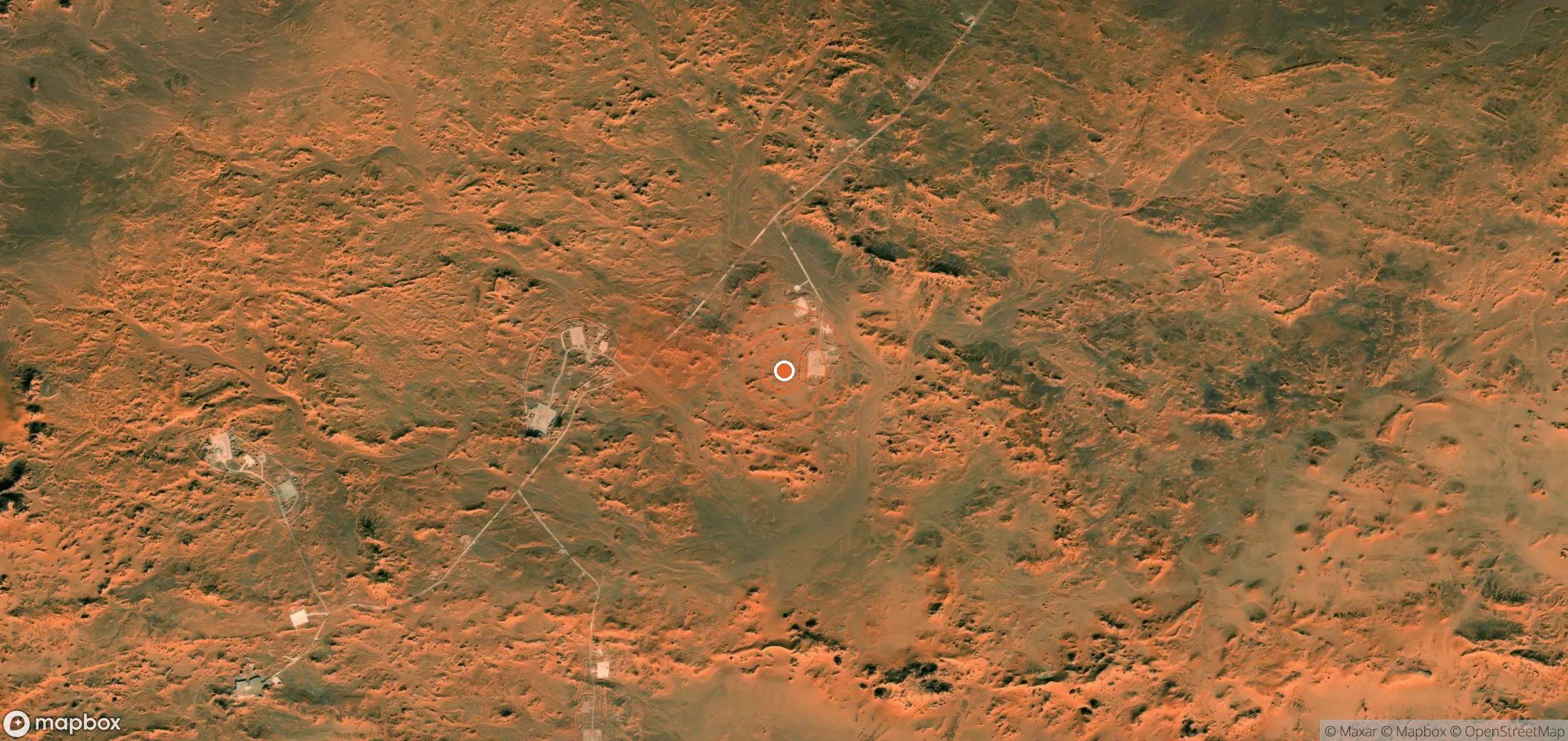 Satellite map of methane plume locations in Algeria