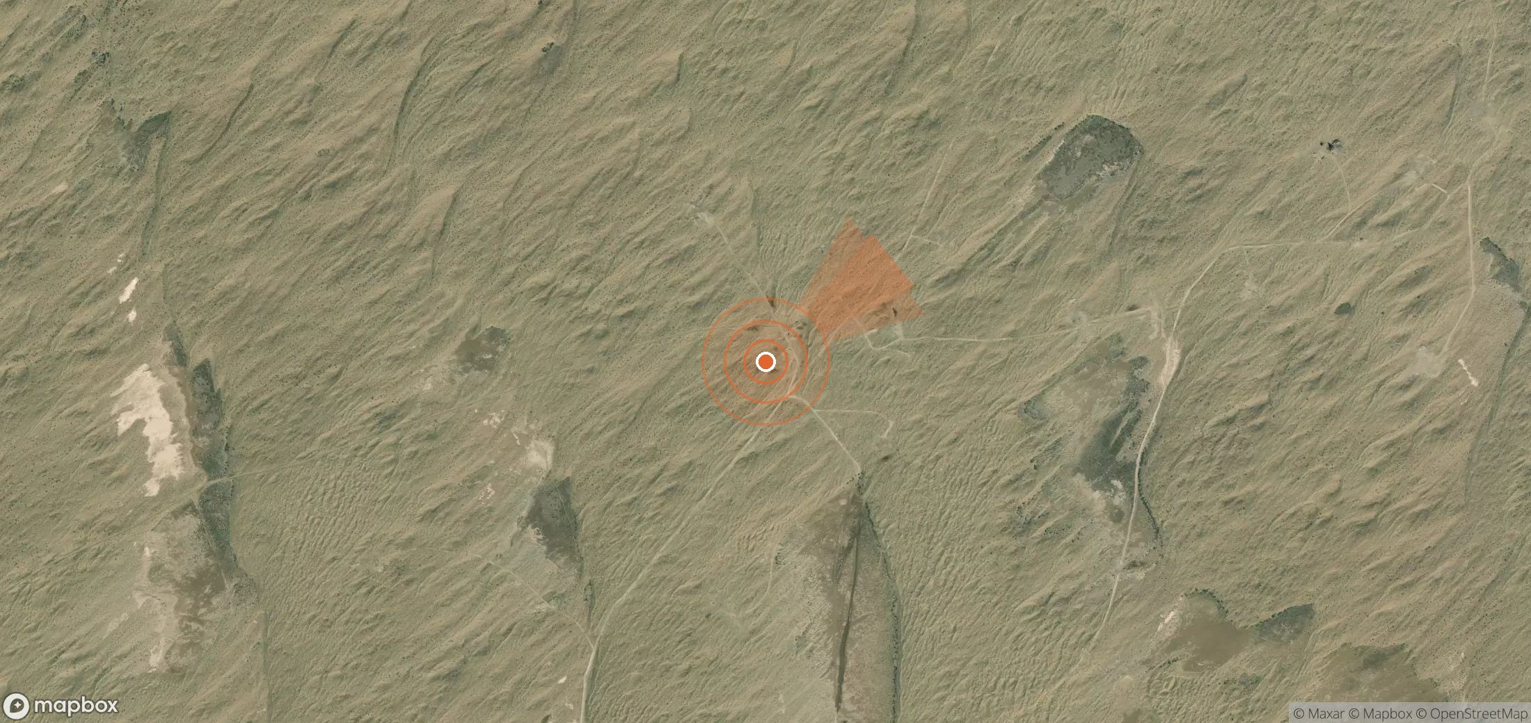 Satellite map of methane plume locations in Turkmenistan