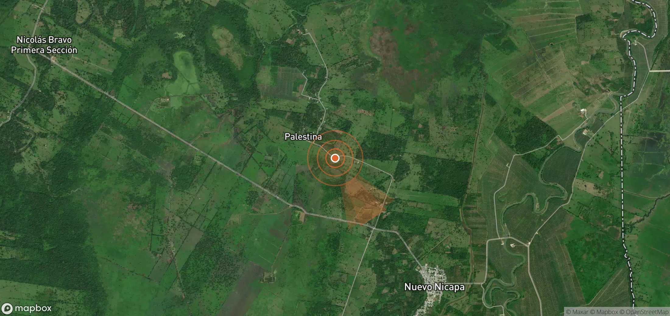 Satellite map of methane plume locations in Mexico