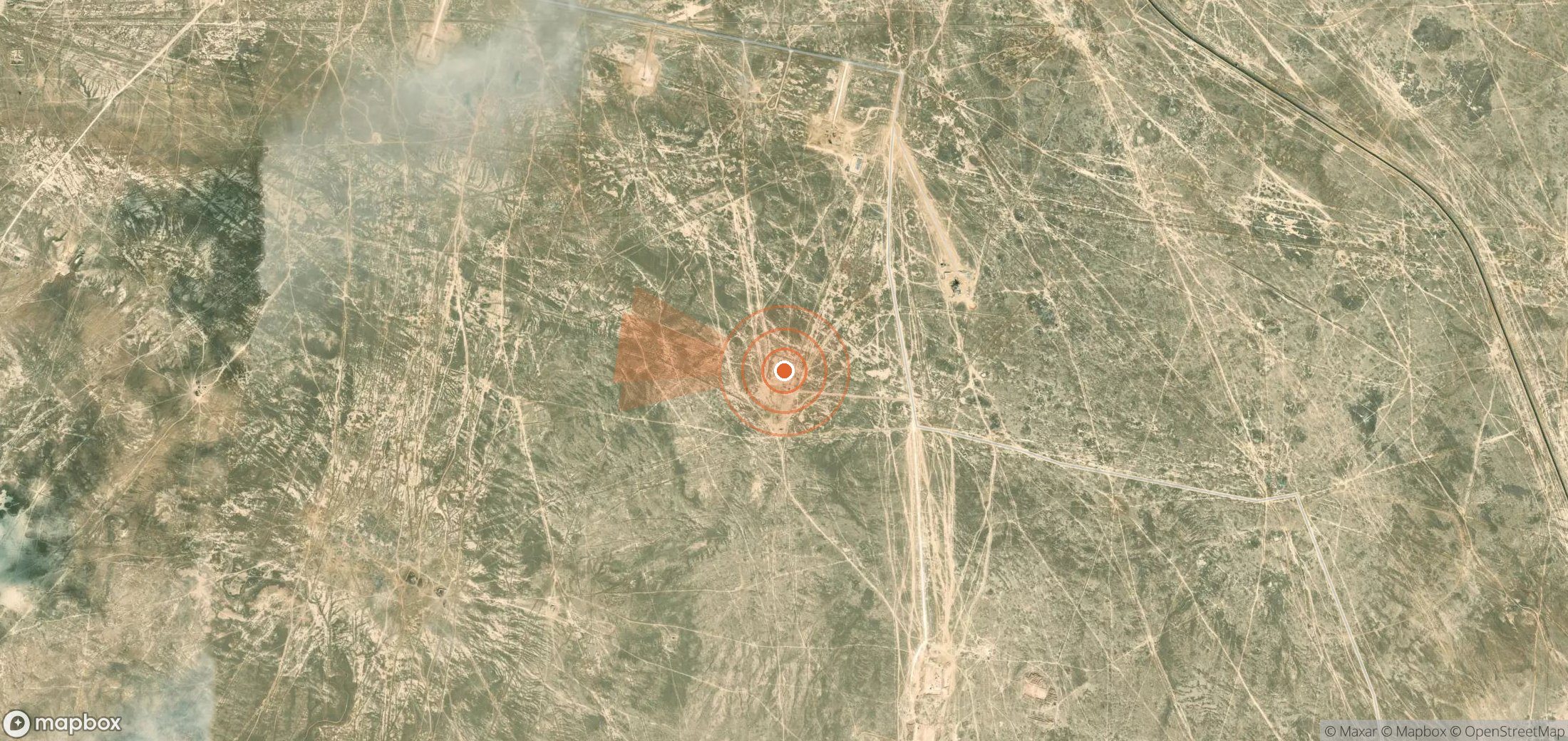 Mapa satelital de plumas de metano en Kazajistán