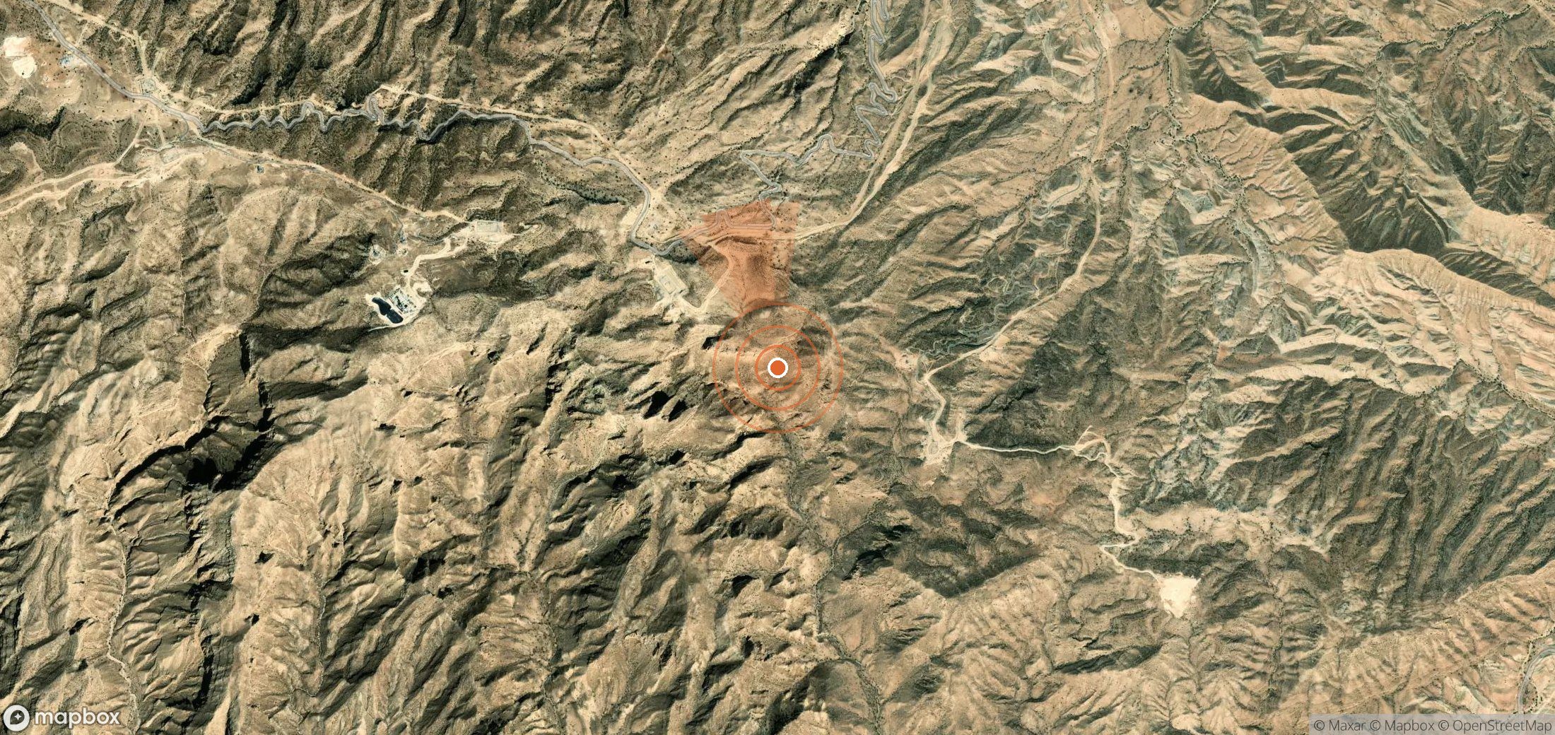 Mapa satelital de plumas de metano en Irán