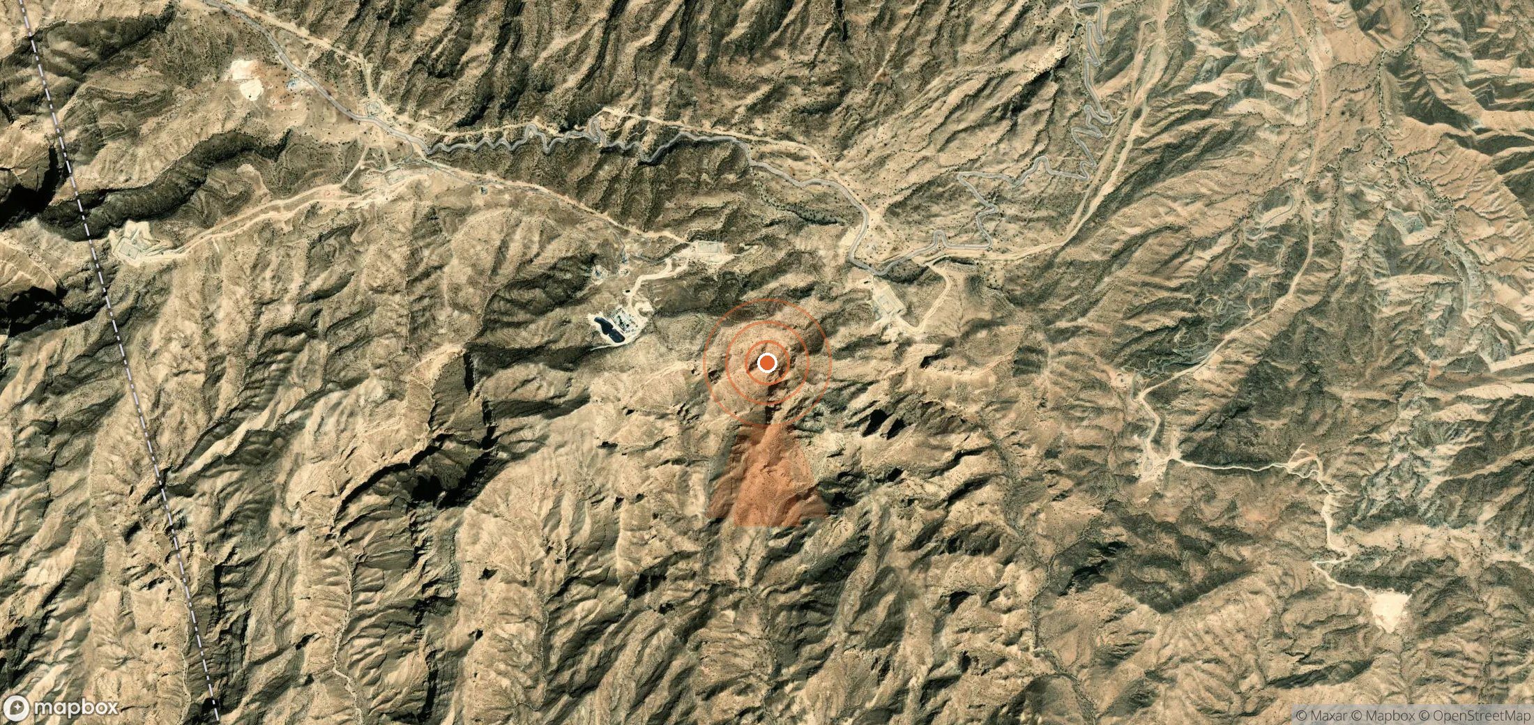Mapa satelital de plumas de metano en Irán