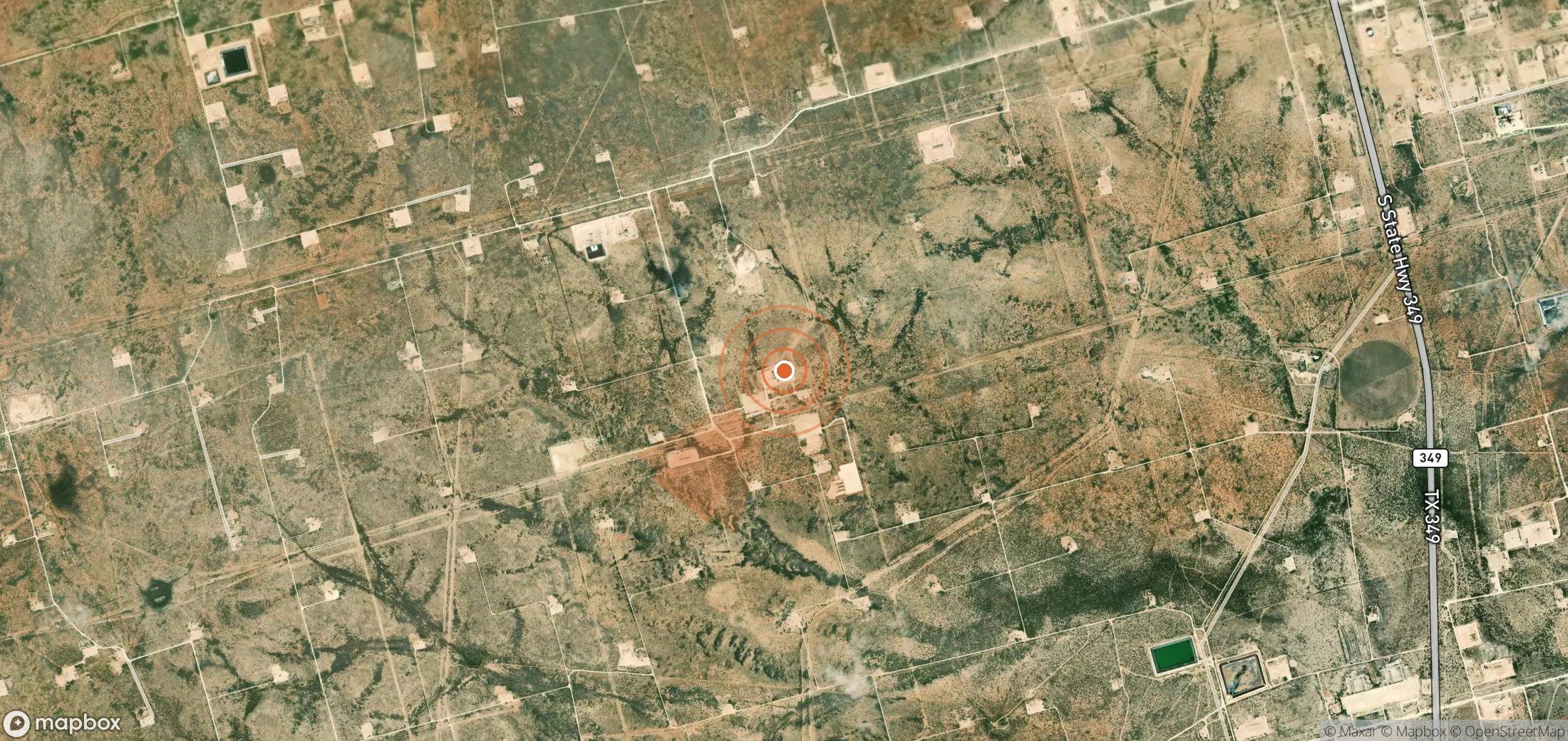Satellite map of methane plume locations in United States