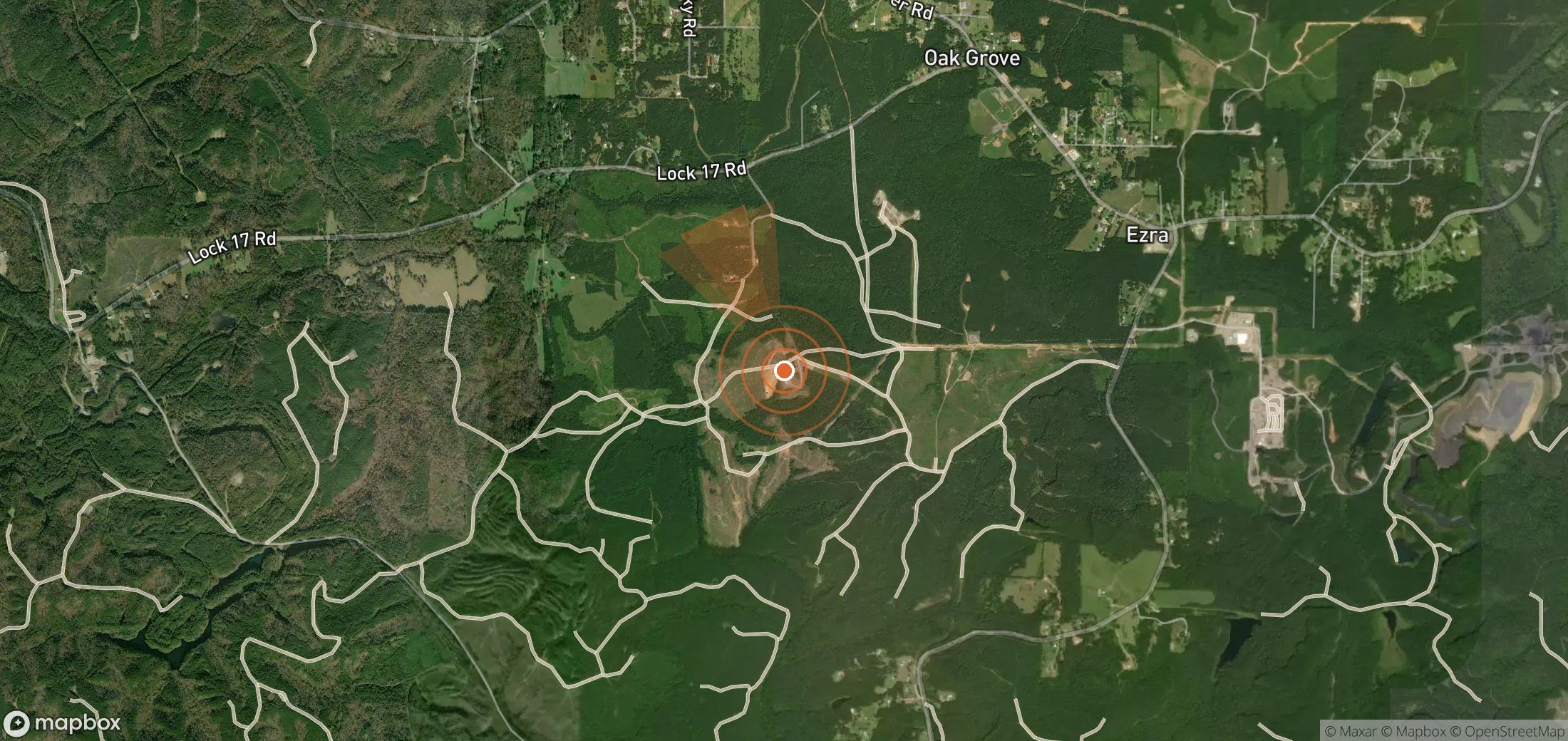 Mapa satelital de plumas de metano en Estados Unidos