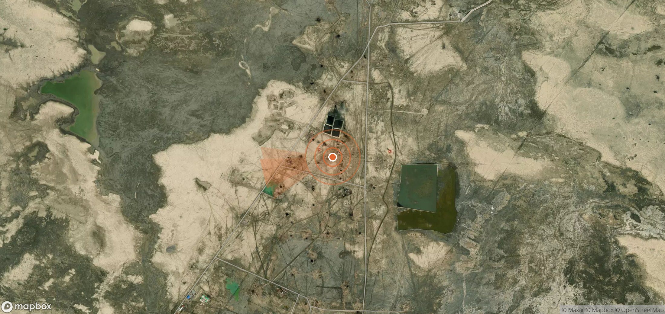 Satellite map of methane plume locations in Turkmenistan