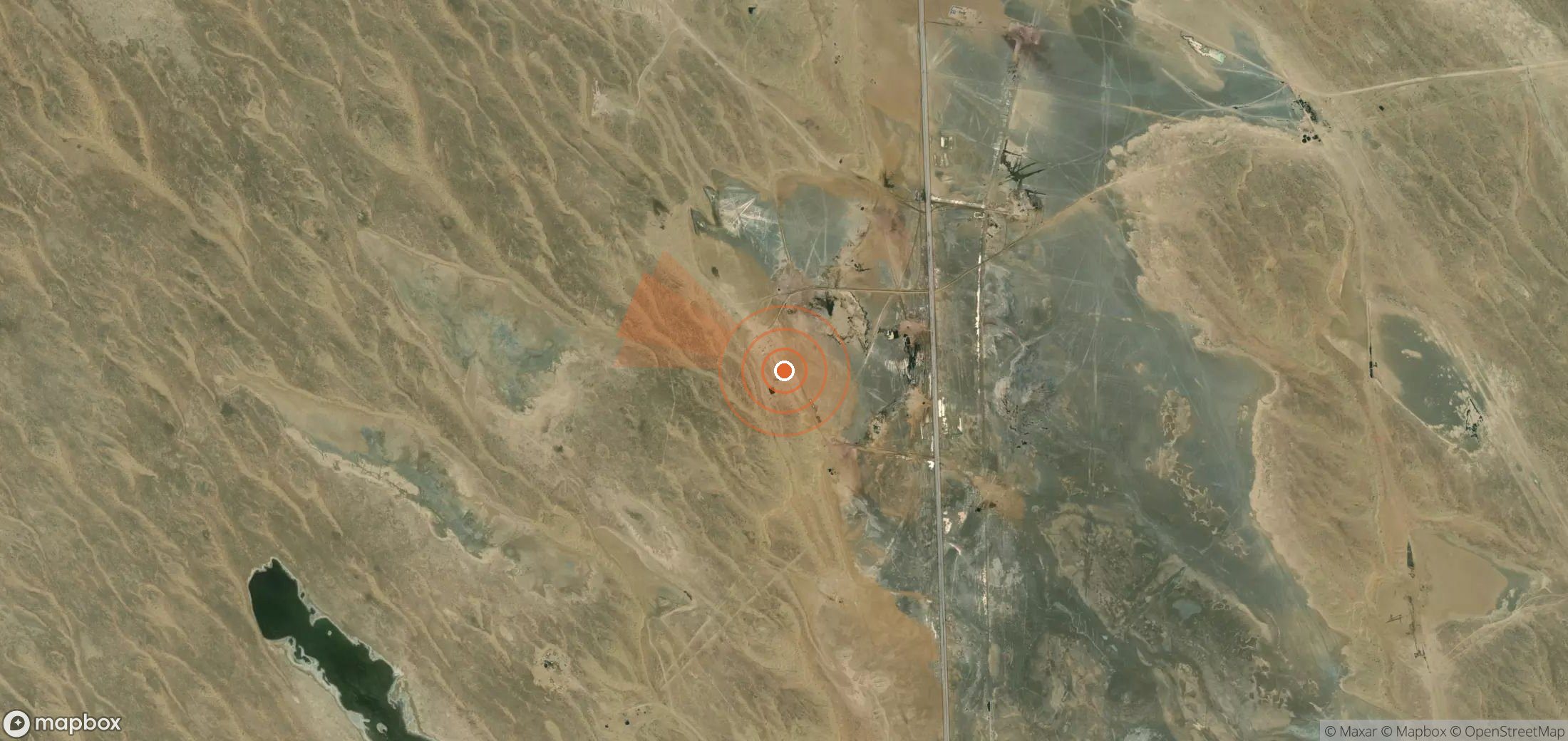Satellite map of methane plume locations in Turkmenistan