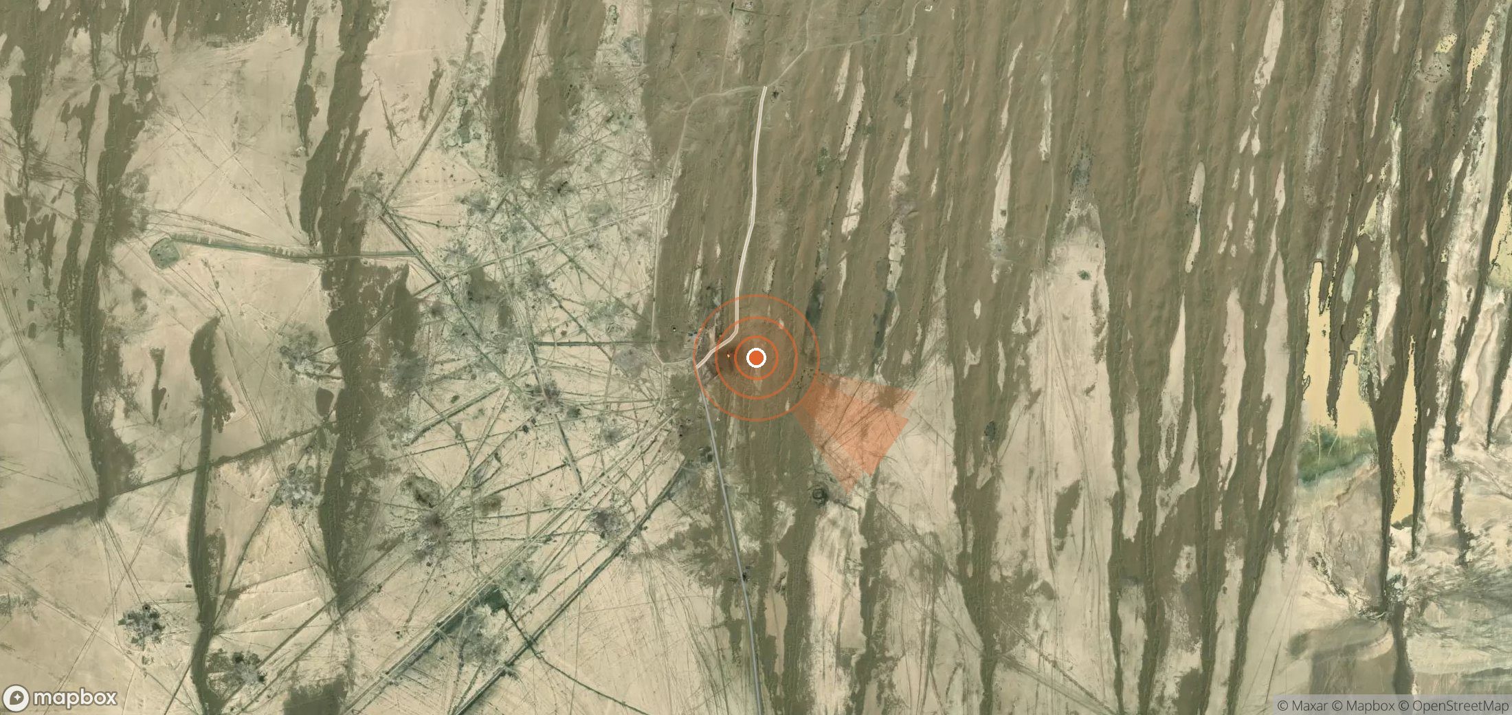 Mapa satelital de plumas de metano en Turkmenistán