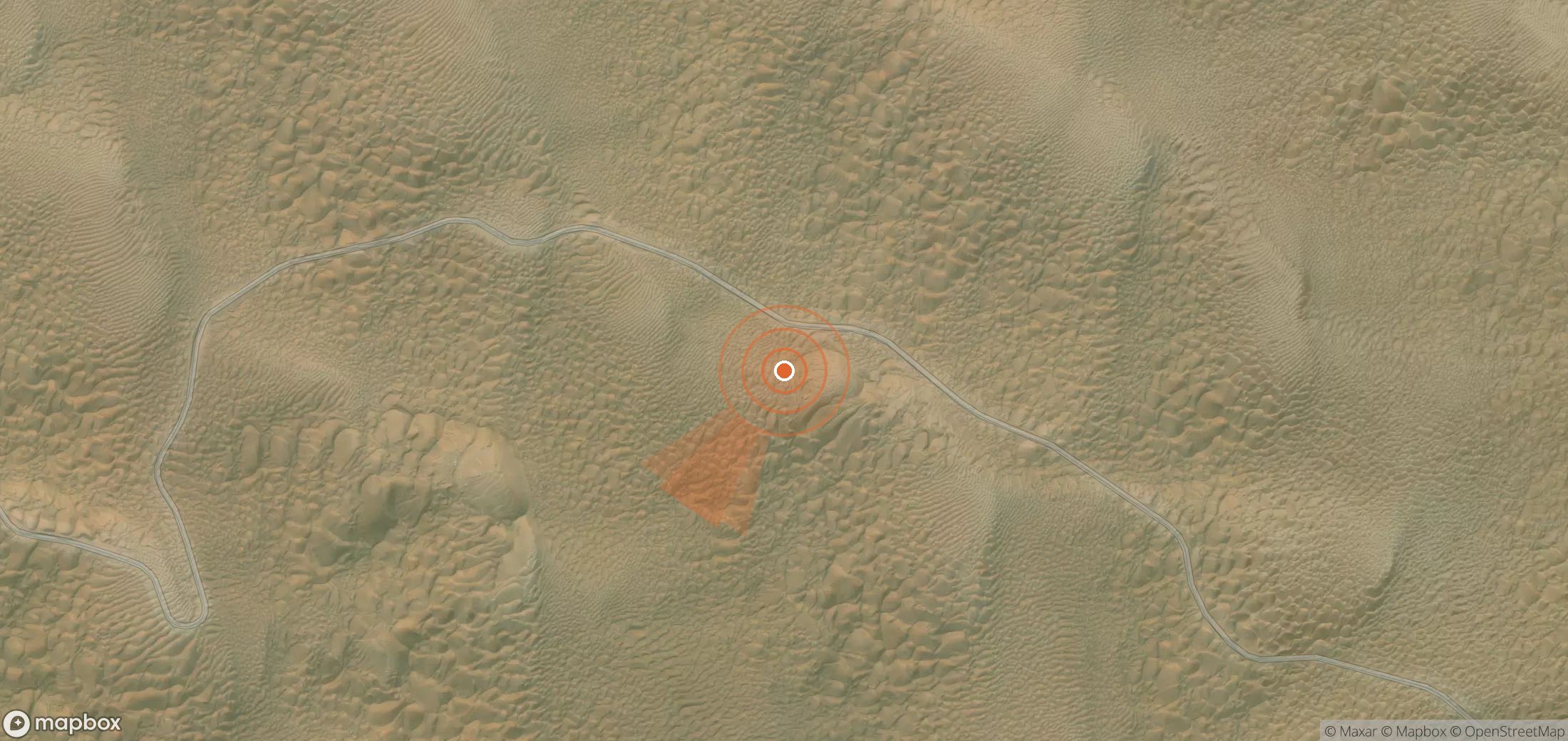 Satellite map of methane plume locations in China
