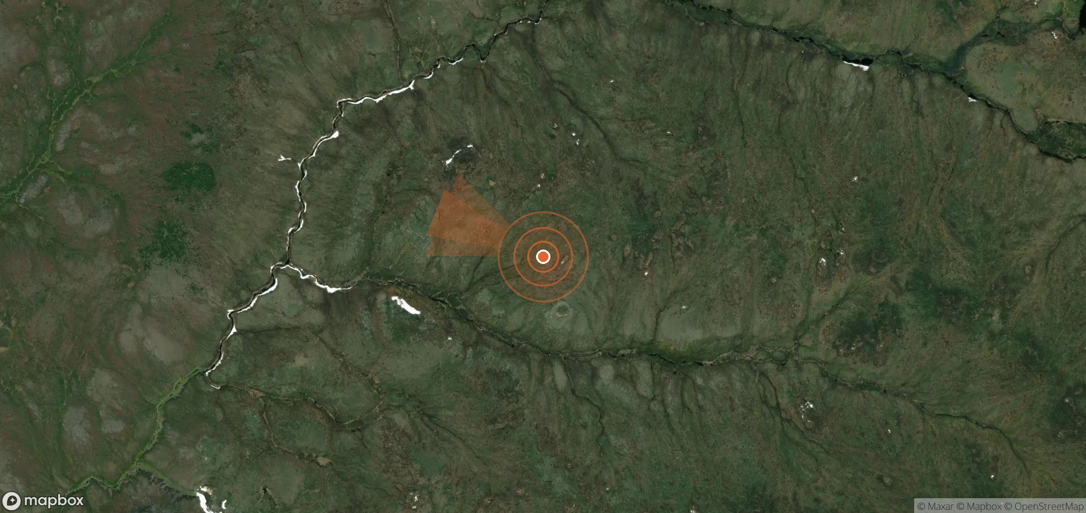 Satellite map of methane plume locations in Russia
