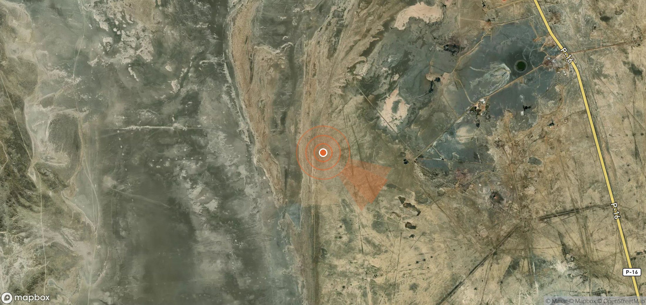 Mapa satelital de plumas de metano en Turkmenistán
