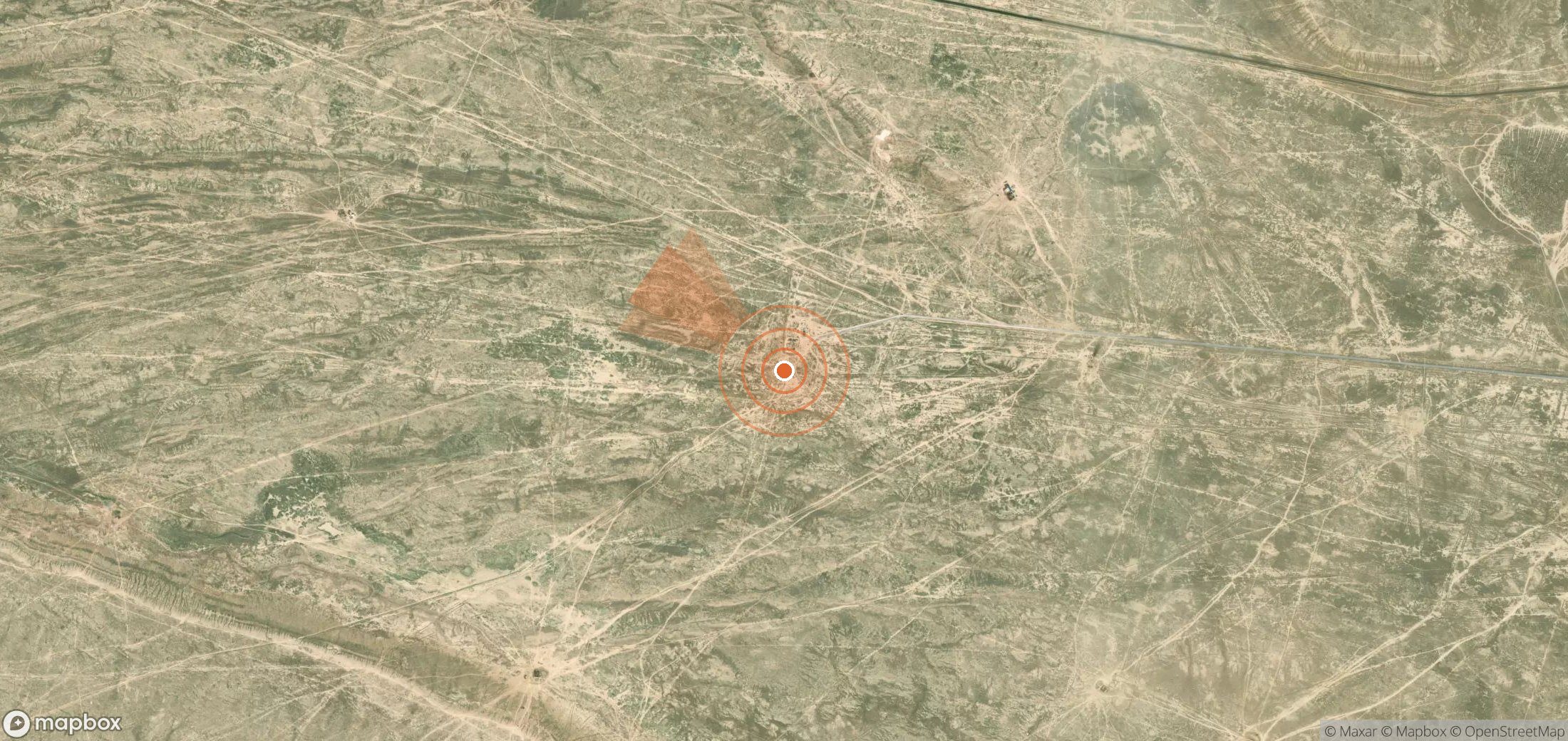 Satellite map of methane plume locations in Kazakhstan