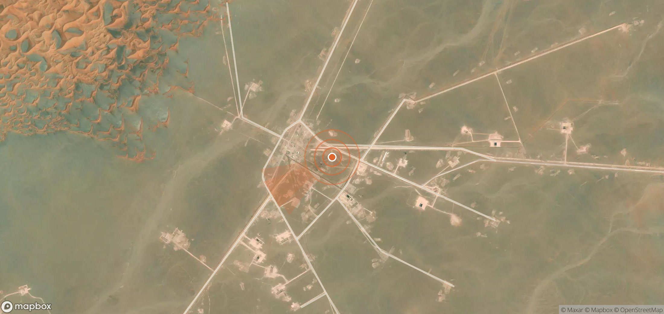 Satellite map of methane plume locations in Oman
