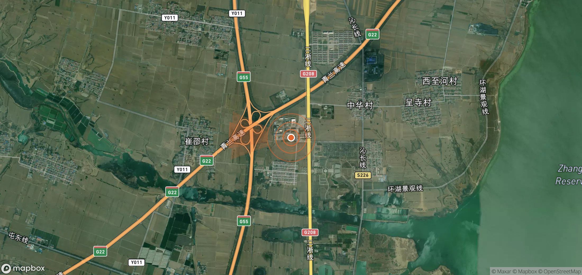 Satellite map of methane plume locations in China