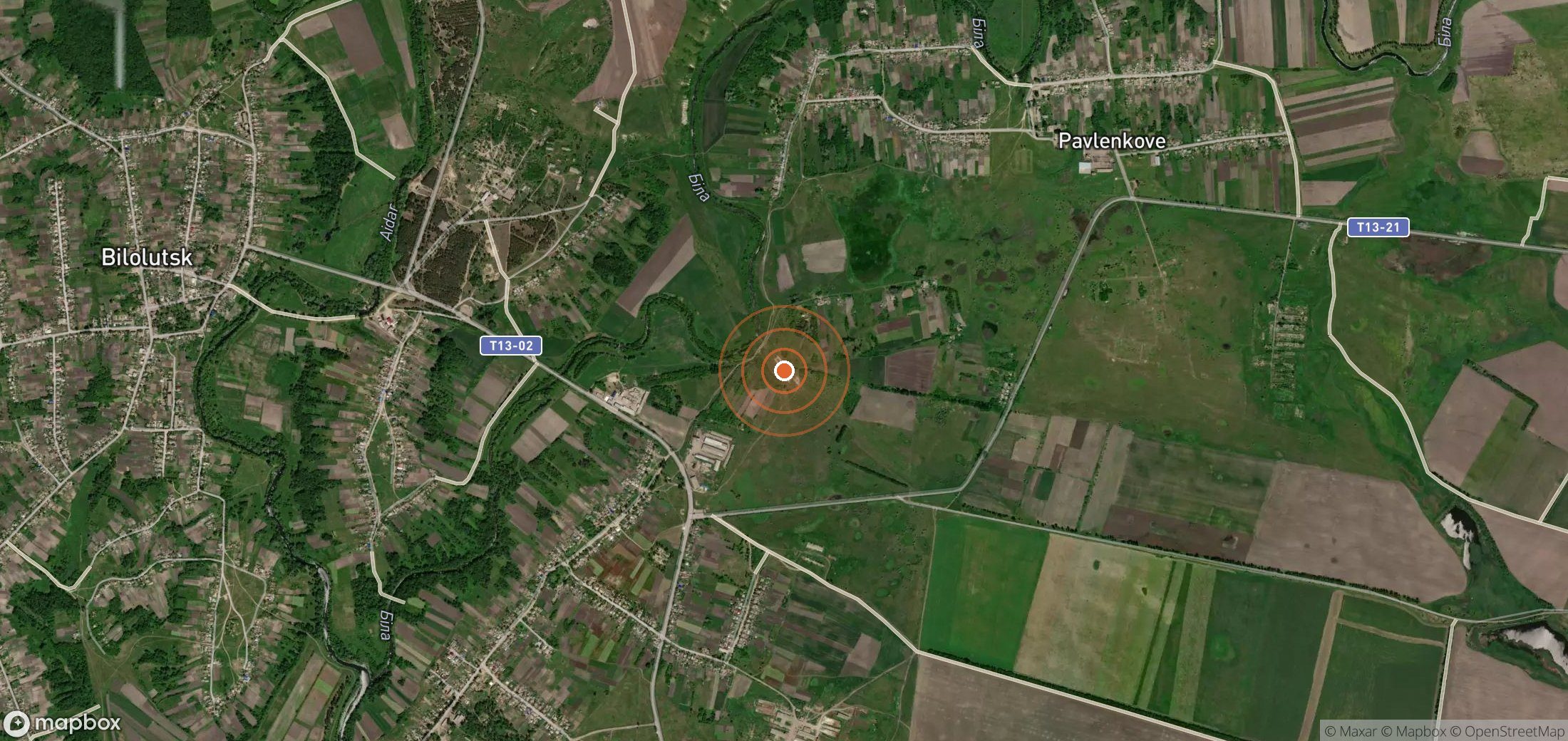 Satellite map of methane plume locations in Ukraine