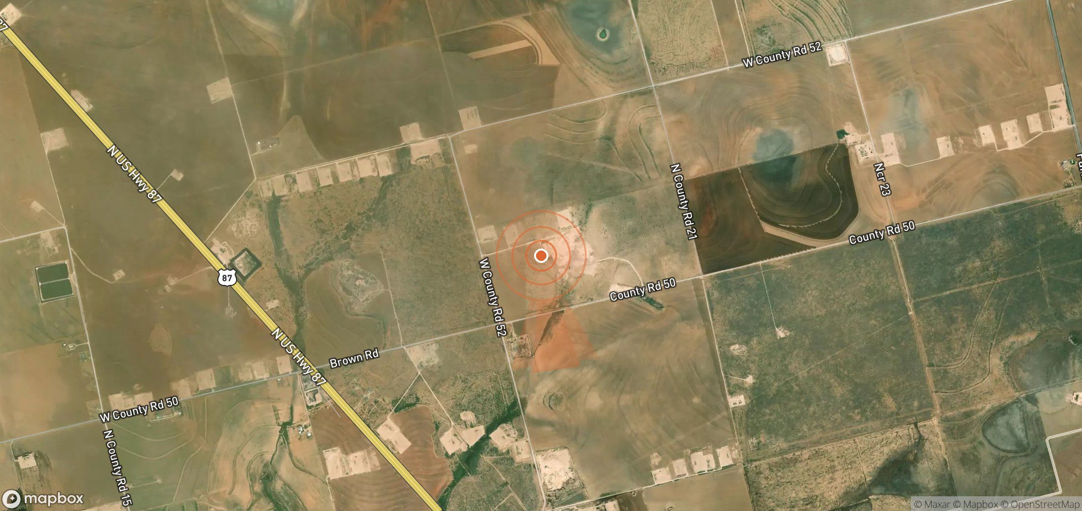 Satellite map of methane plume locations in United States