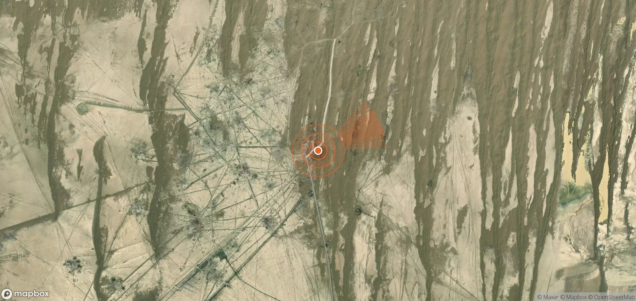 Mapa satelital de plumas de metano en Turkmenistán