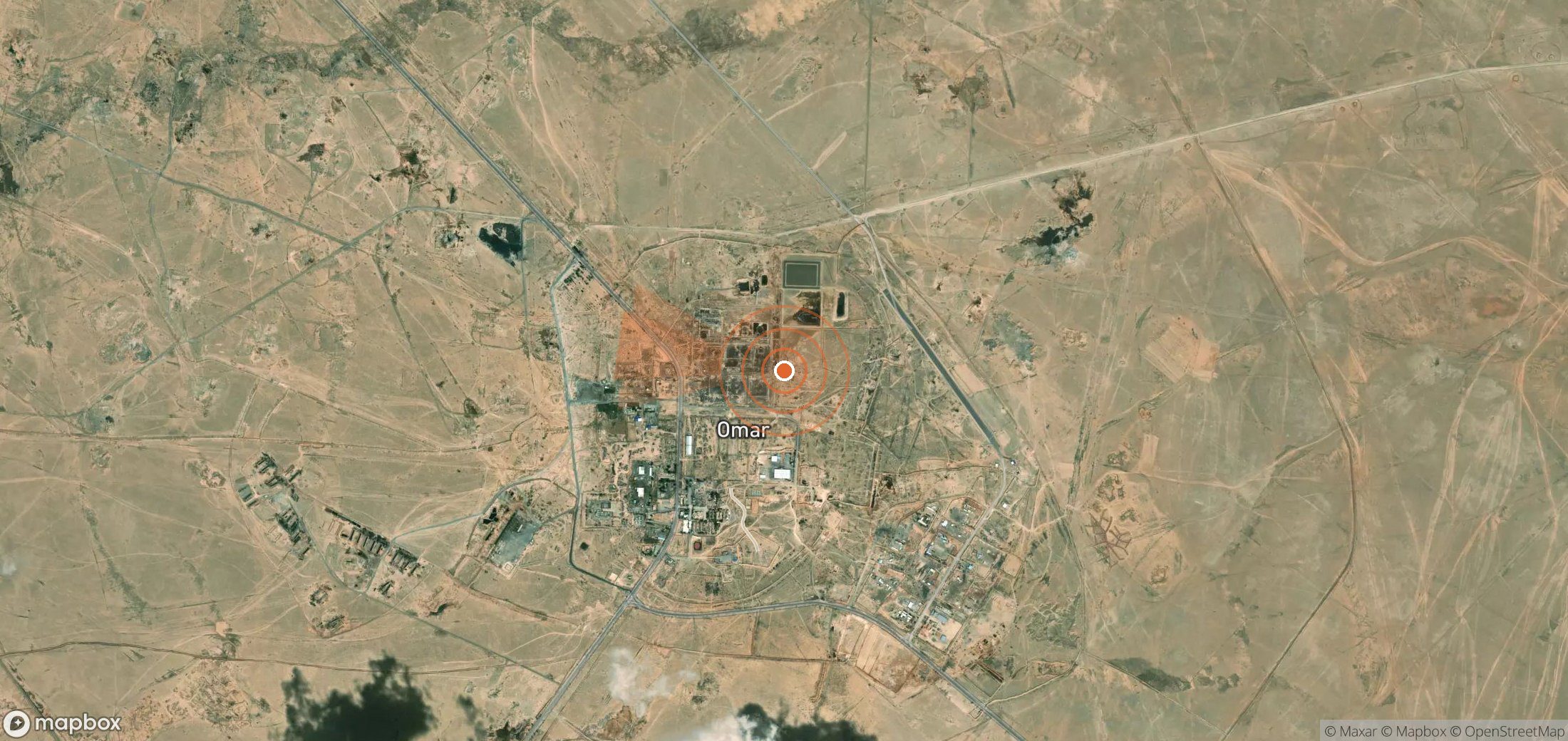 Mapa satelital de plumas de metano en Siria