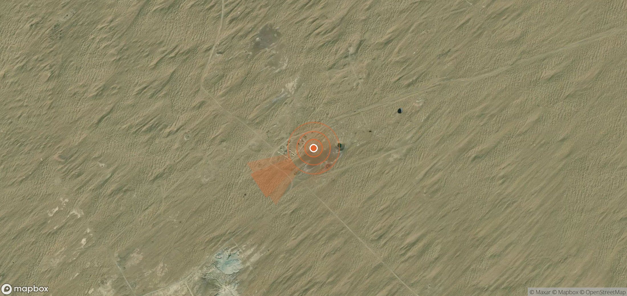 Mapa satelital de plumas de metano en Turkmenistán