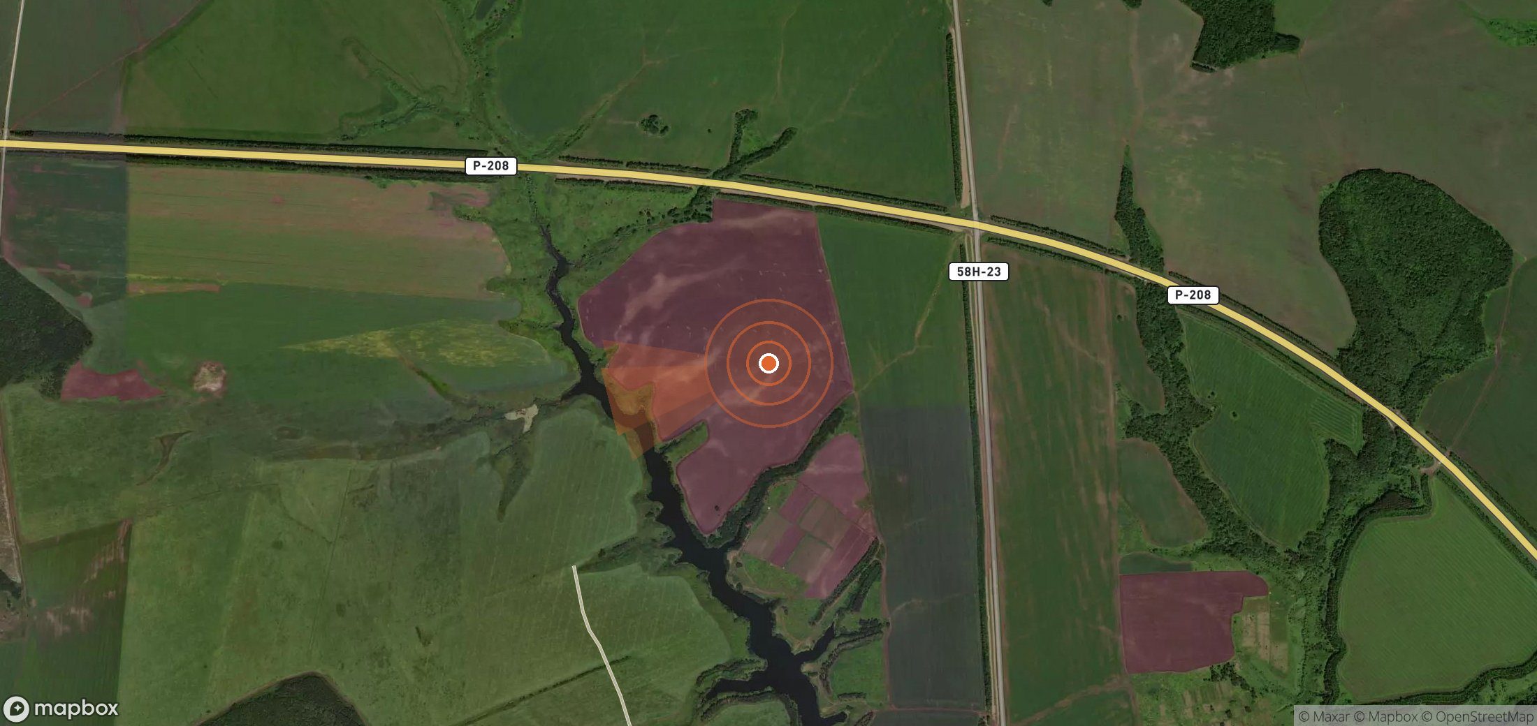 Mapa satelital de plumas de metano en Rusia