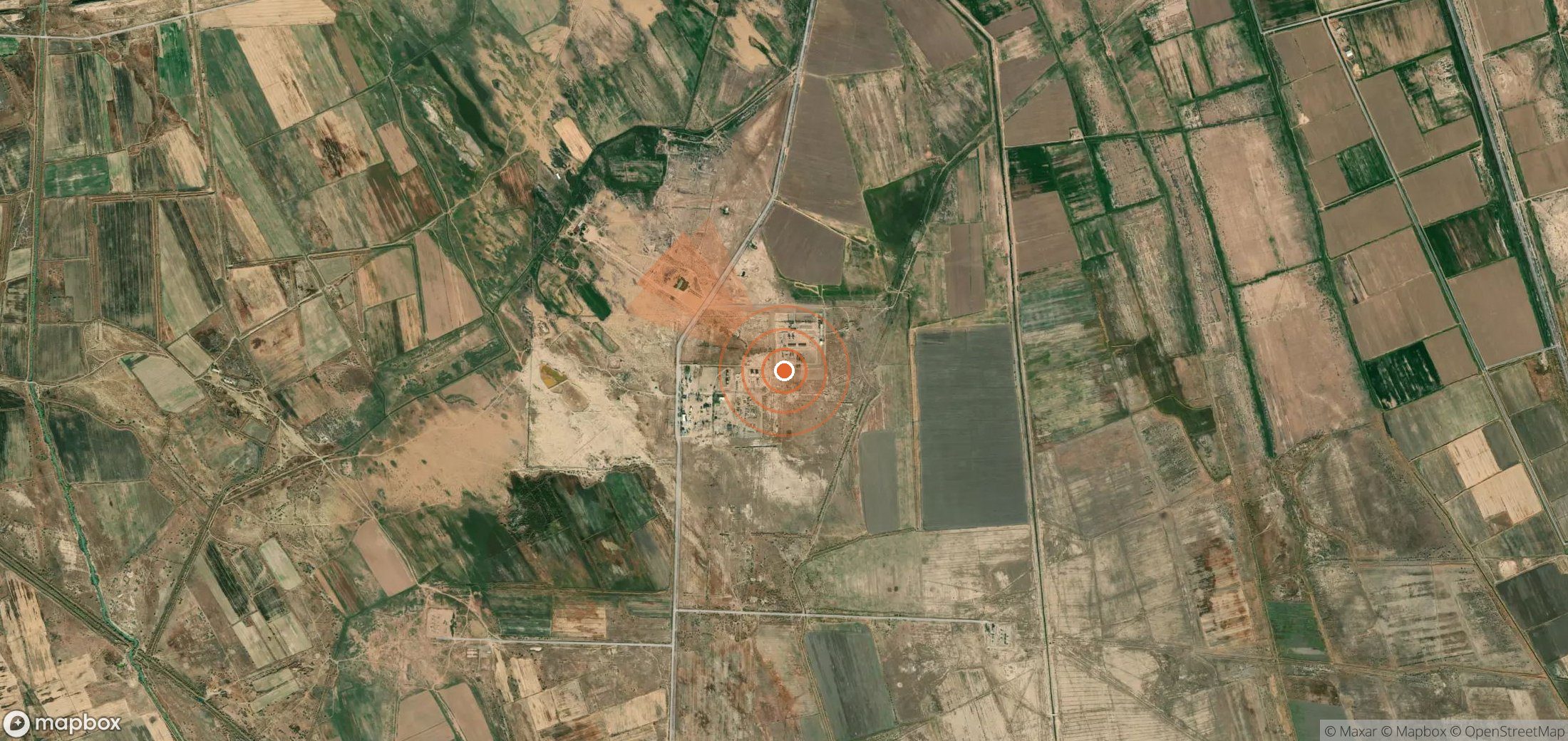 Mapa satelital de plumas de metano en Turkmenistán
