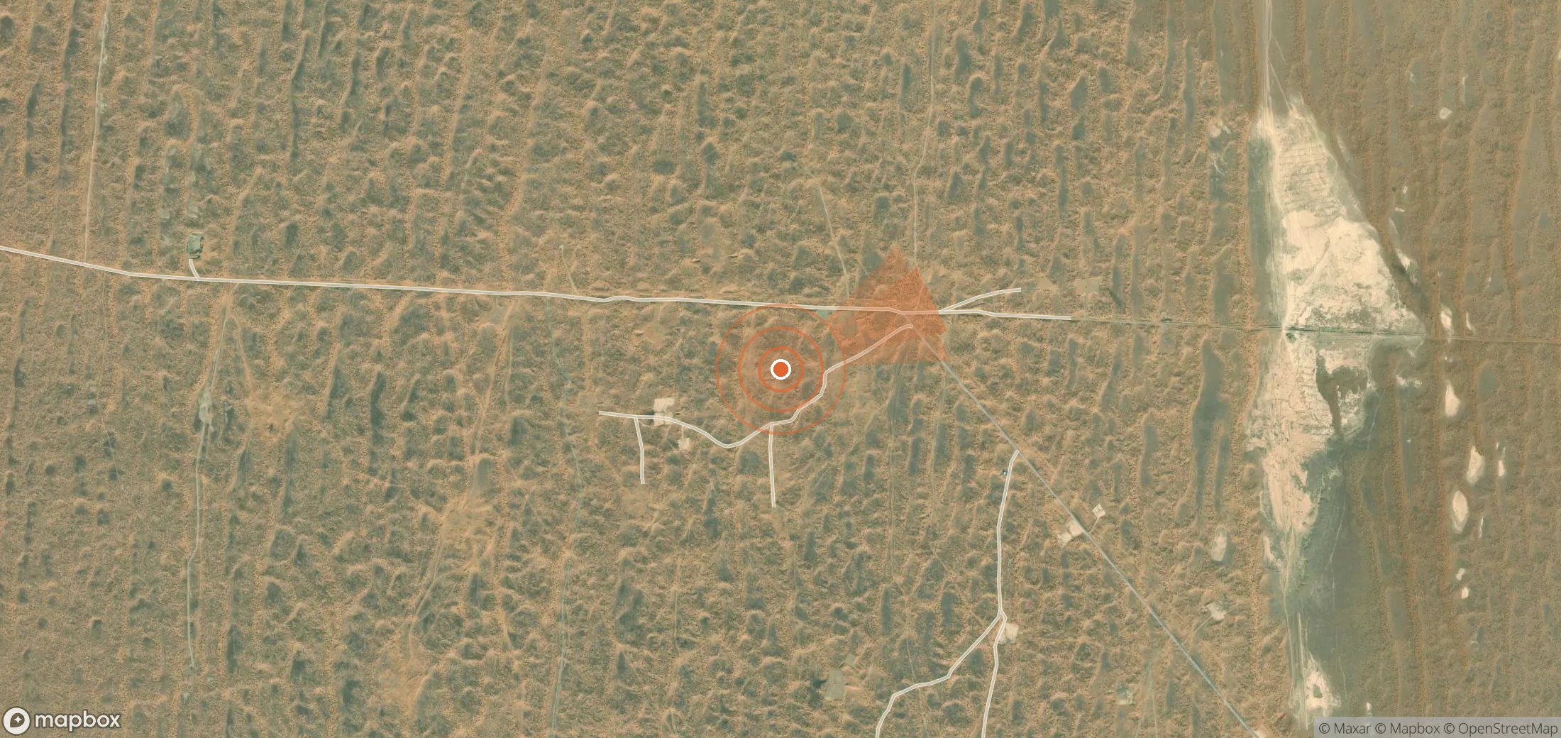 Mapa satelital de plumas de metano en Uzbekistán