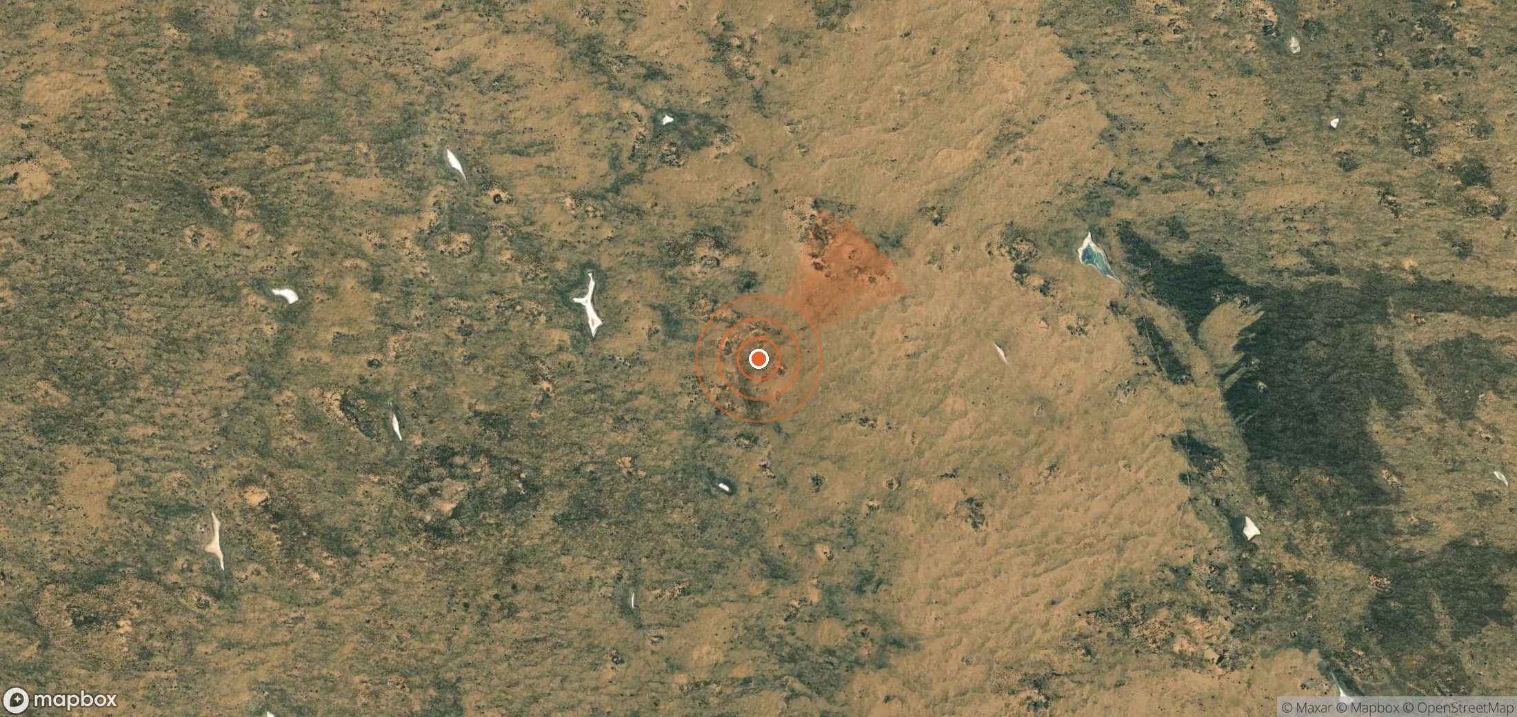 Satellite map of methane plume locations in Kazakhstan