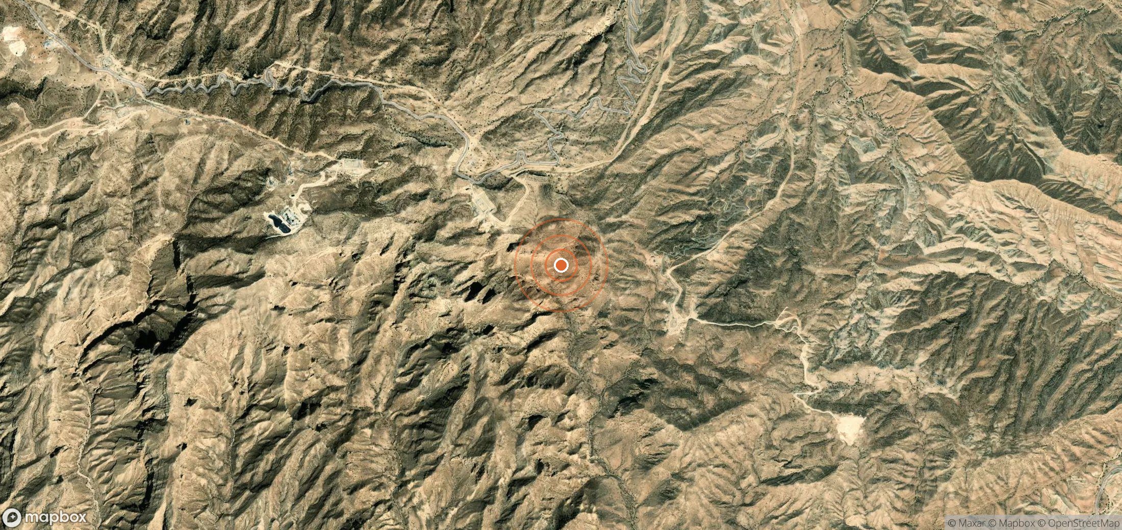 Satellite map of methane plume locations in Iran