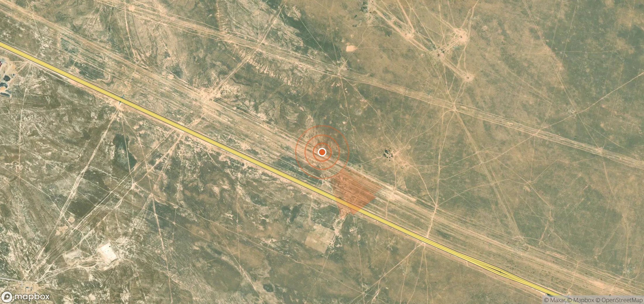 Mapa satelital de plumas de metano en Kazajistán