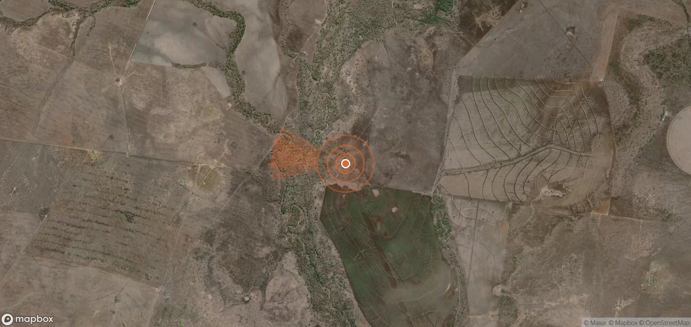Satellite map of methane plume locations in Australia