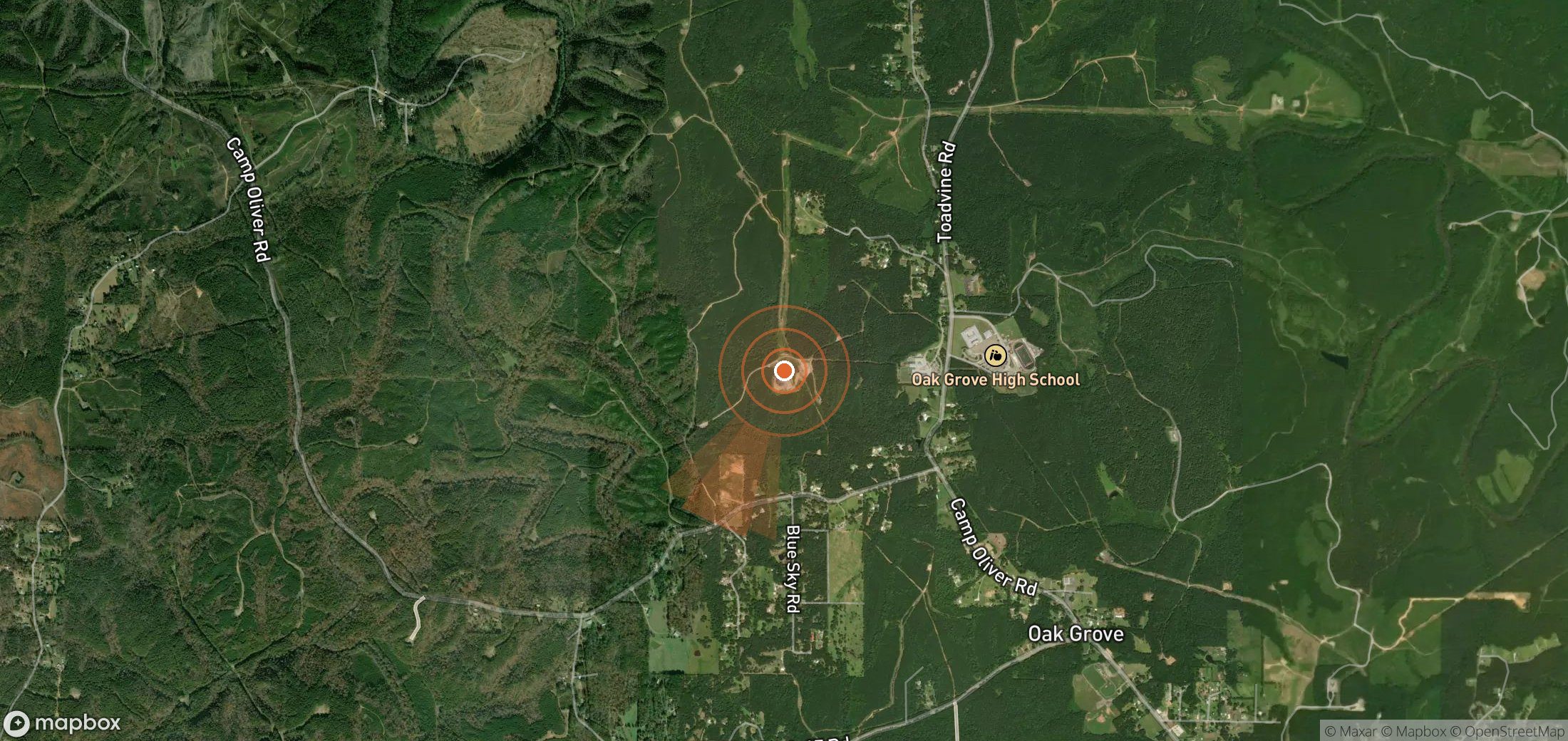Mapa satelital de plumas de metano en Estados Unidos