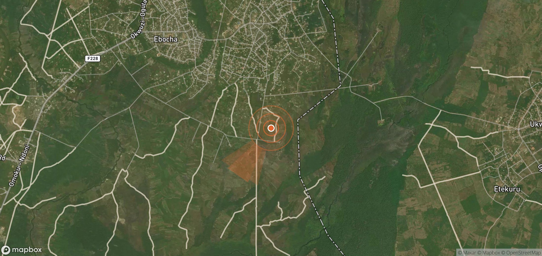 Mapa satelital de plumas de metano en Nigeria