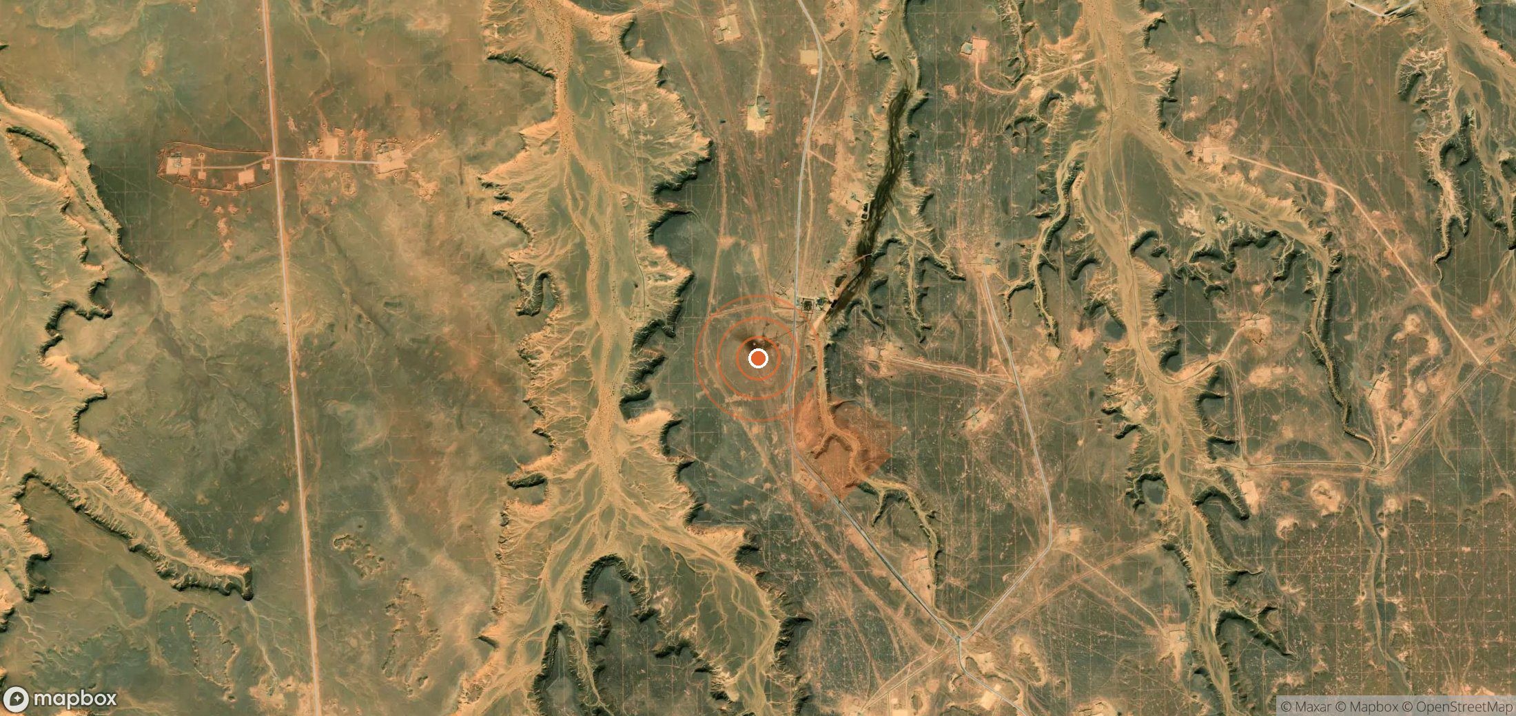 Mapa satelital de plumas de metano en Argelia